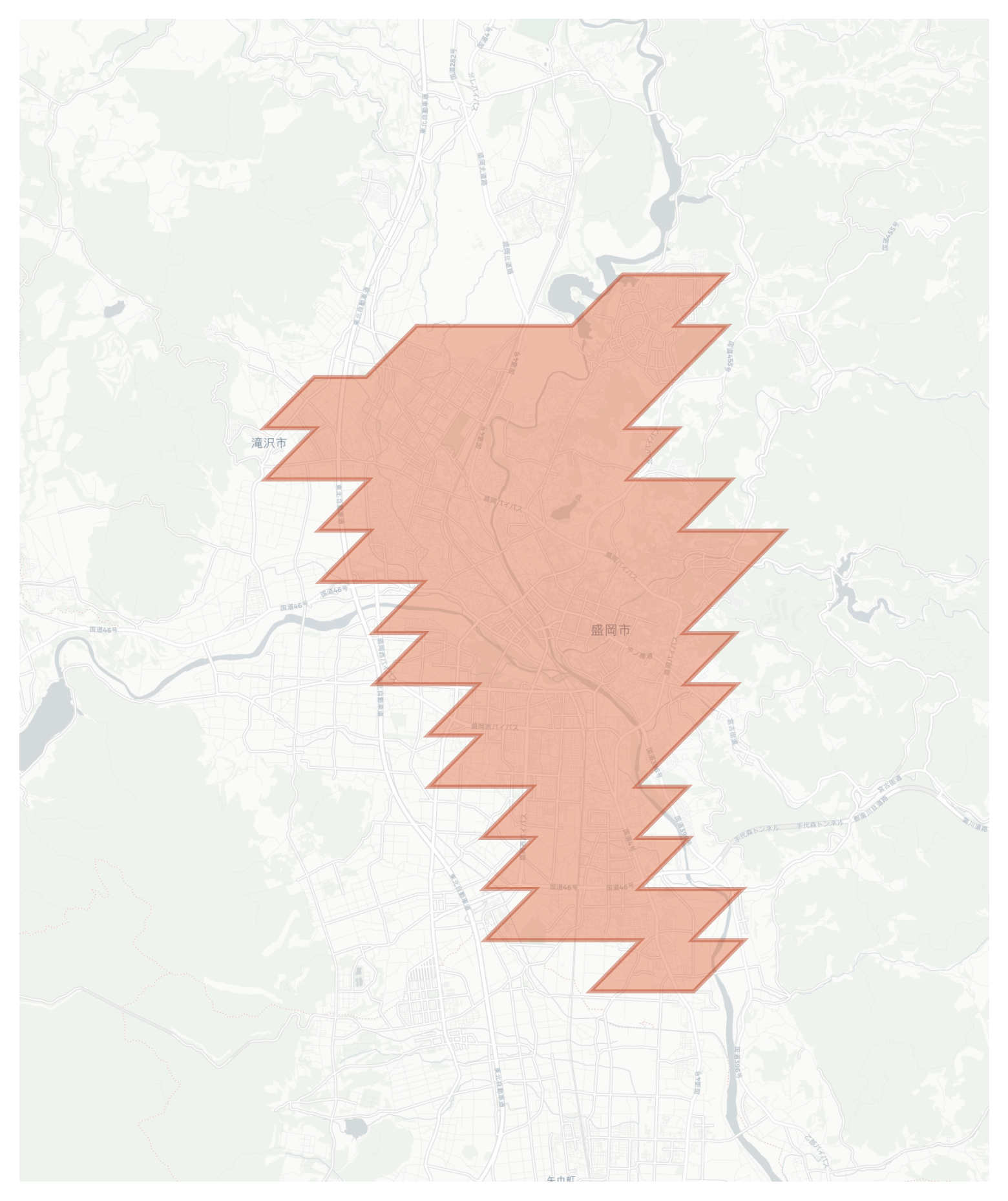 Morioka geographic map