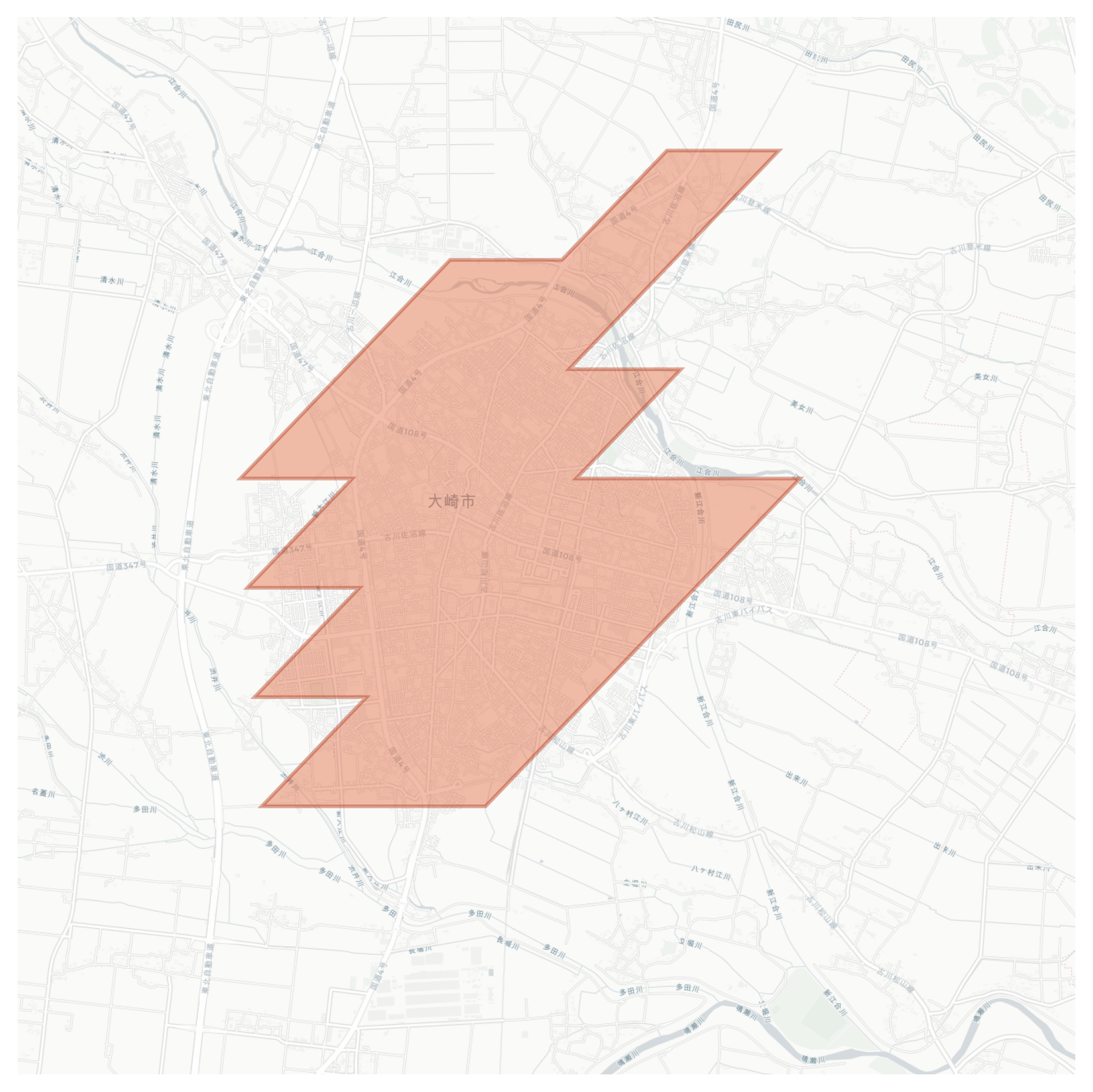 Osaki geographic map