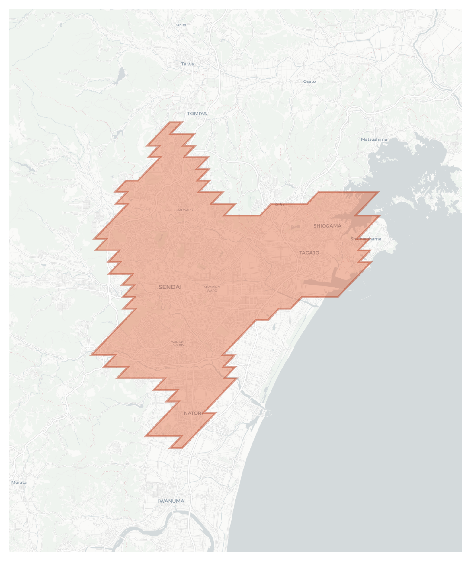 Sendai geographic map