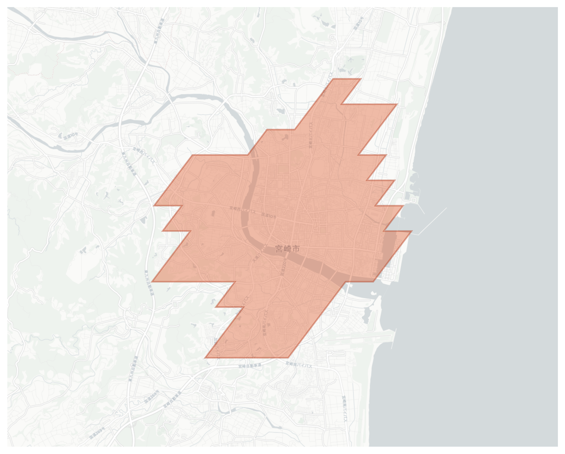 Miyazaki geographic map