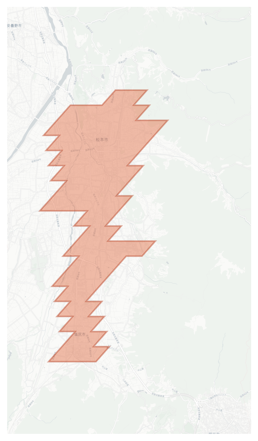 Matsumoto geographic map
