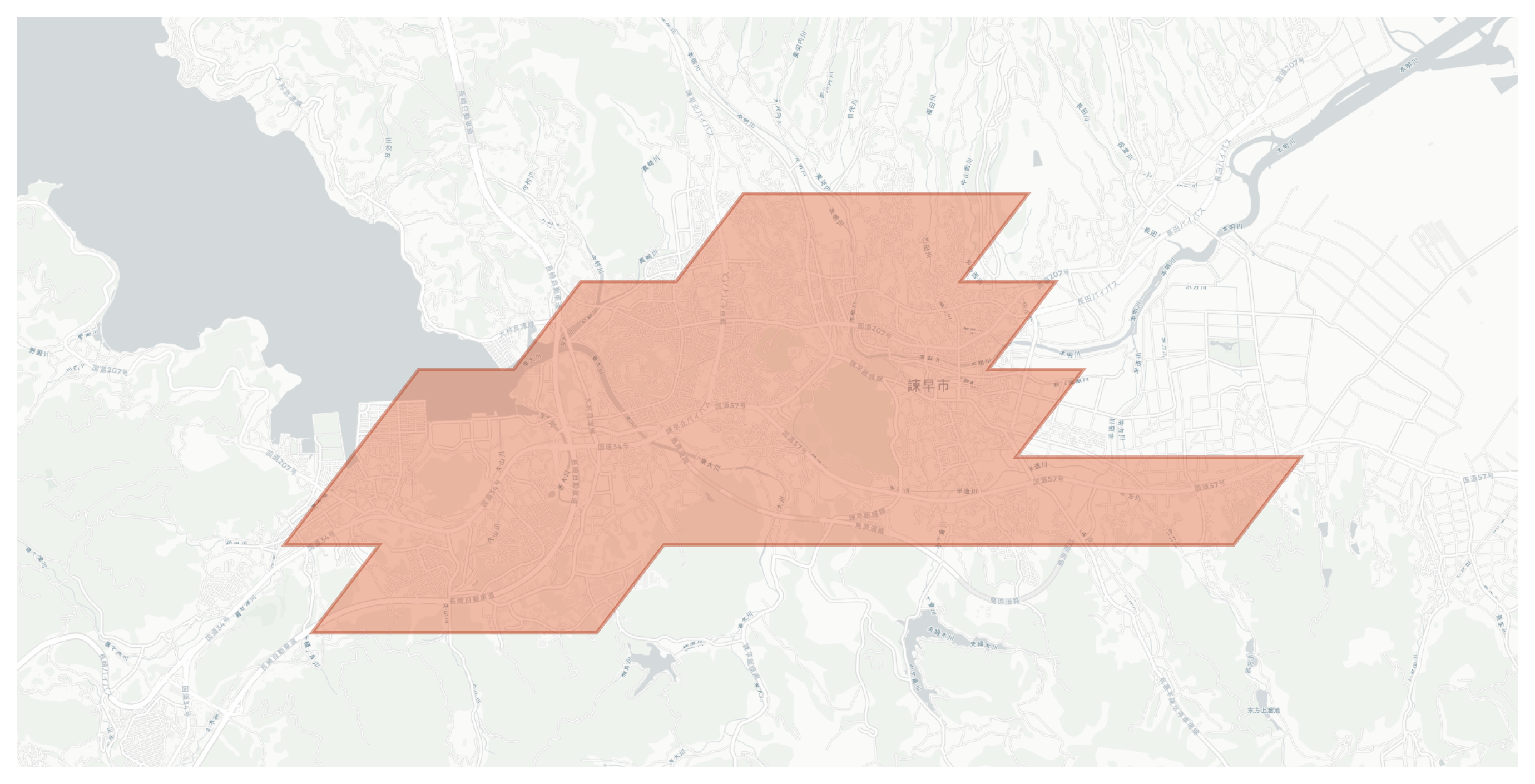 Isahaya geographic map