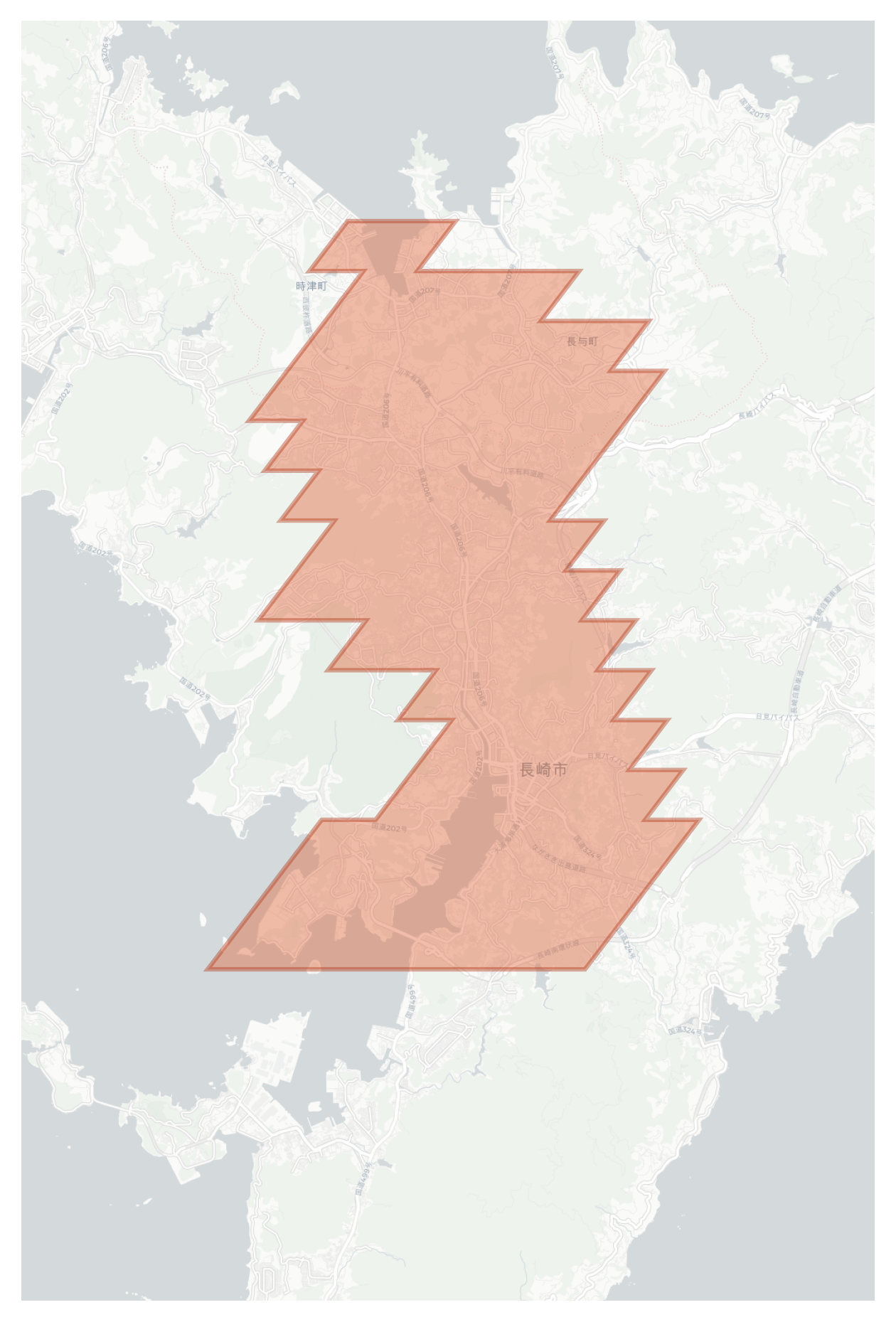 Nagasaki geographic map