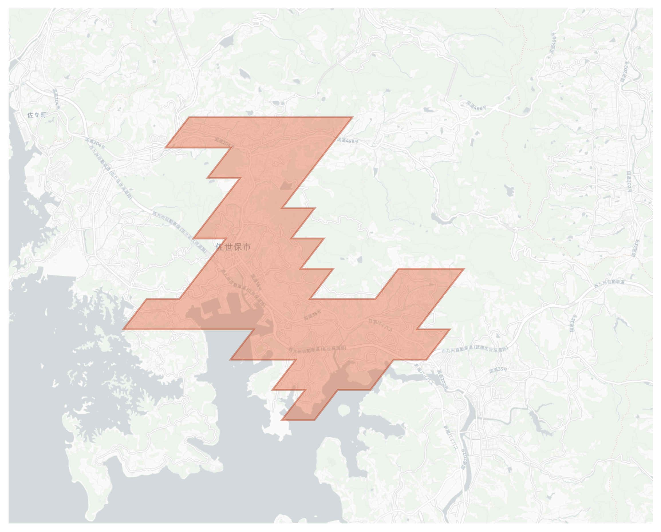Sasebo geographic map