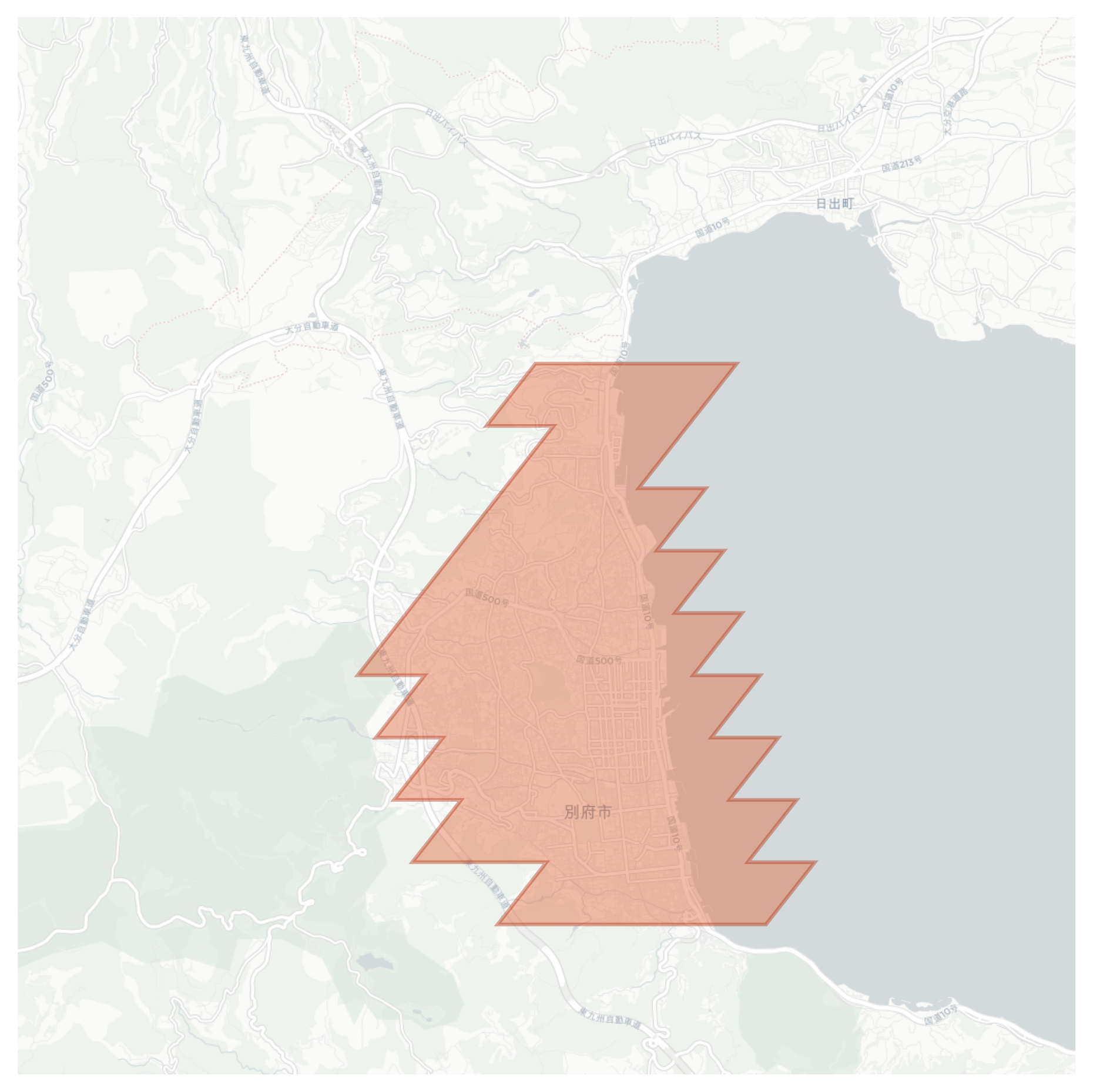 Beppu geographic map