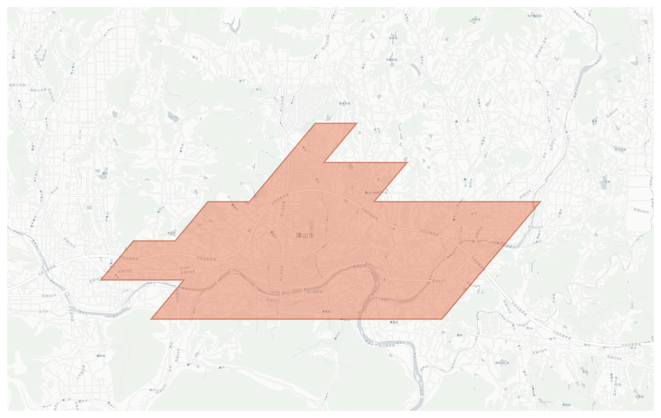 Tsuyama geographic map