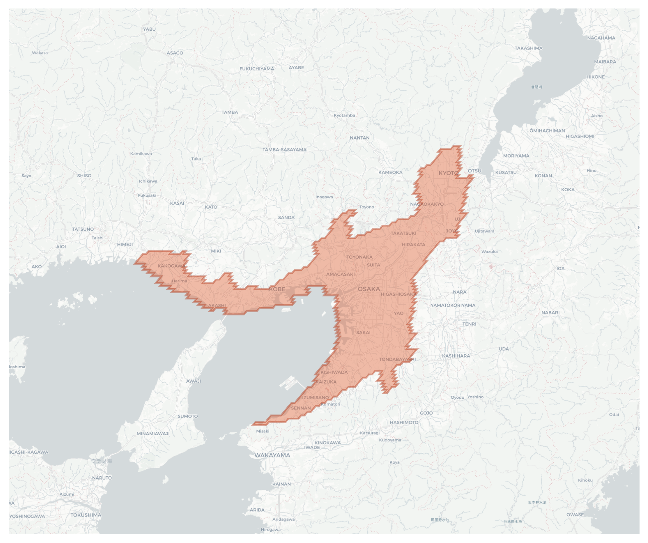Osaka geographic map
