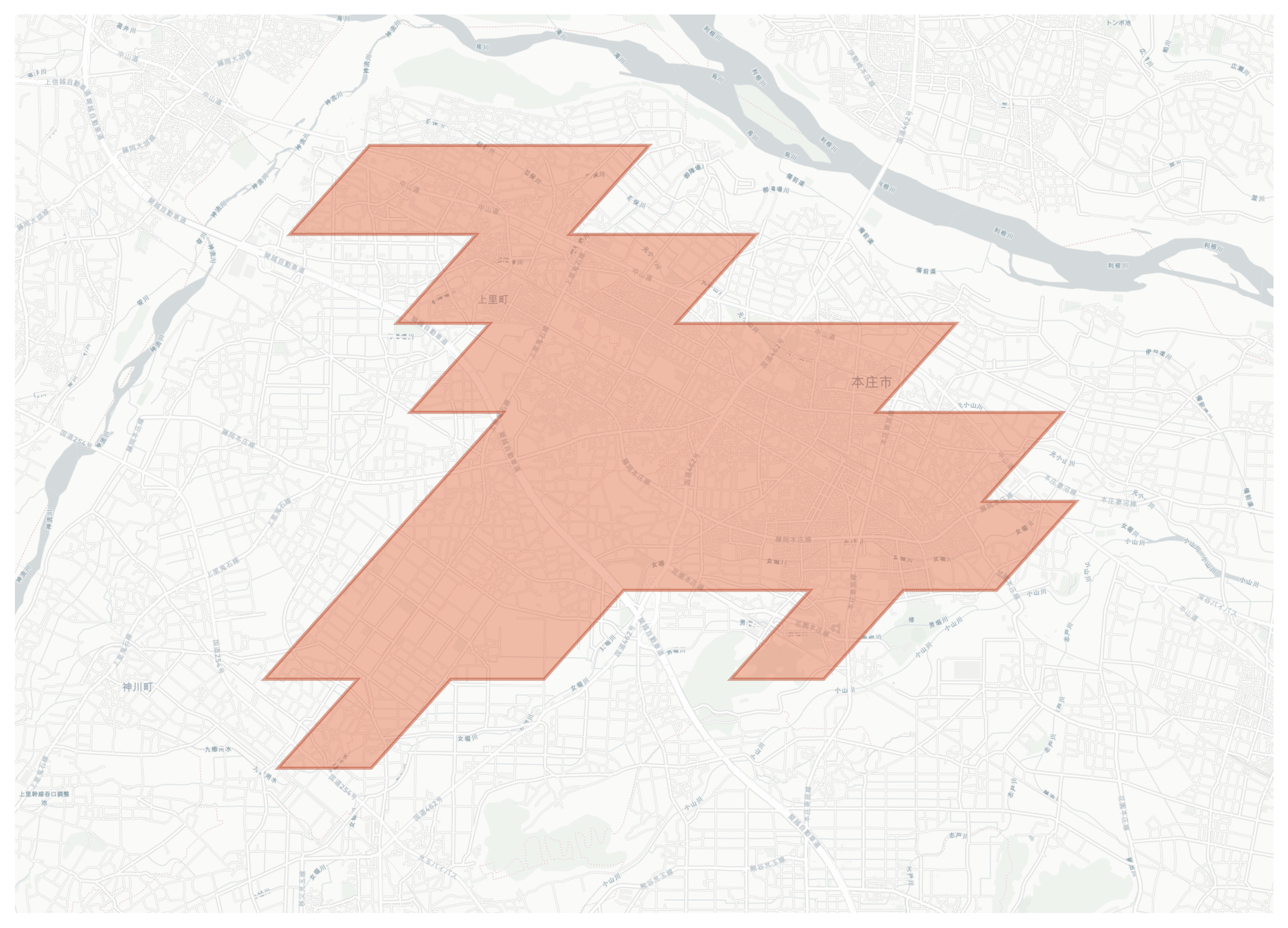 Honjo geographic map