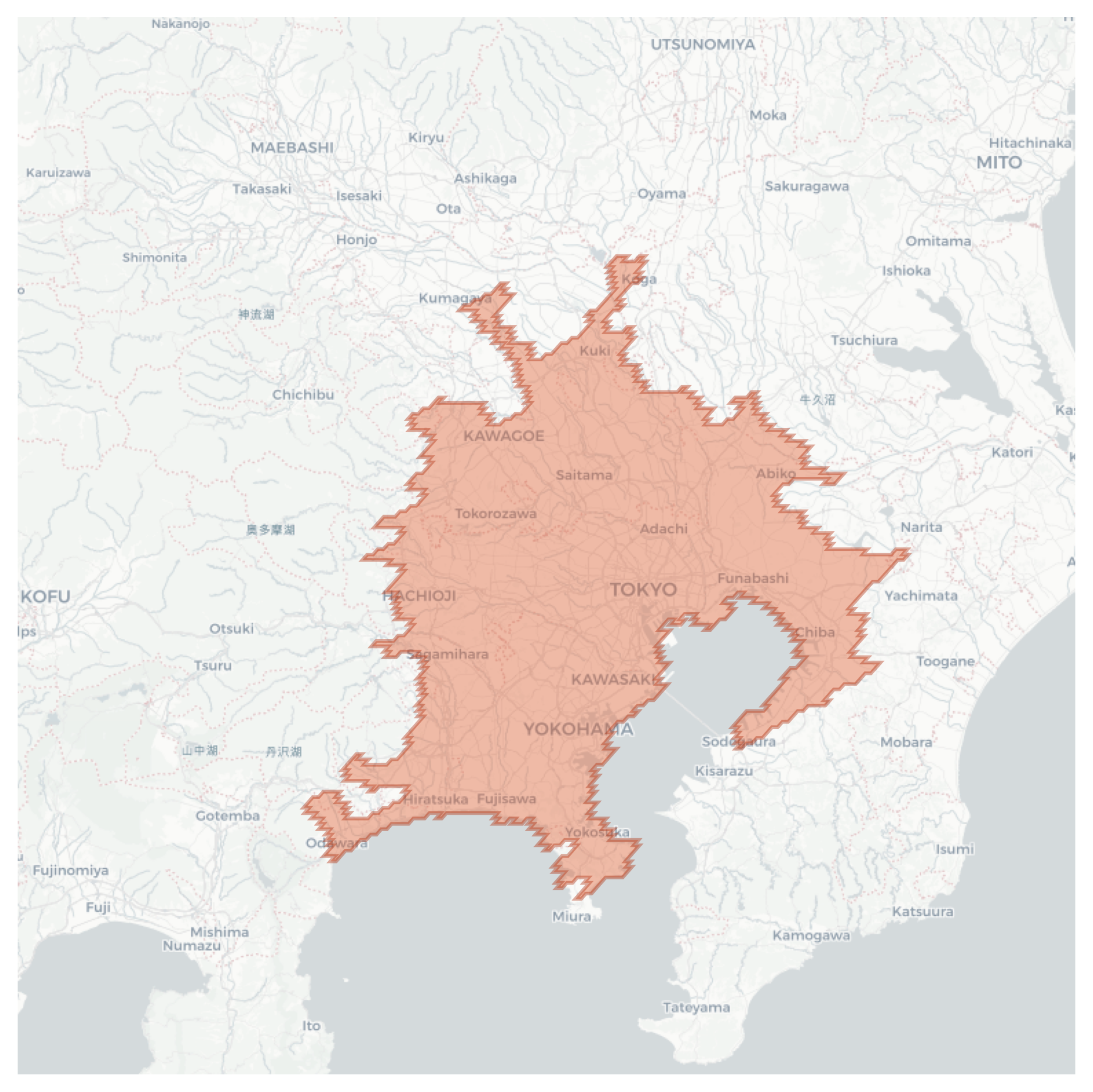 Tokyo geographic map