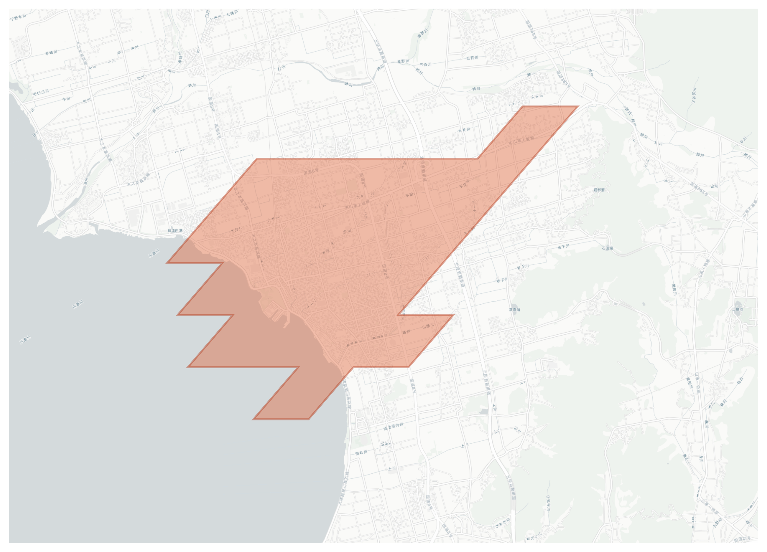 Nagahama geographic map