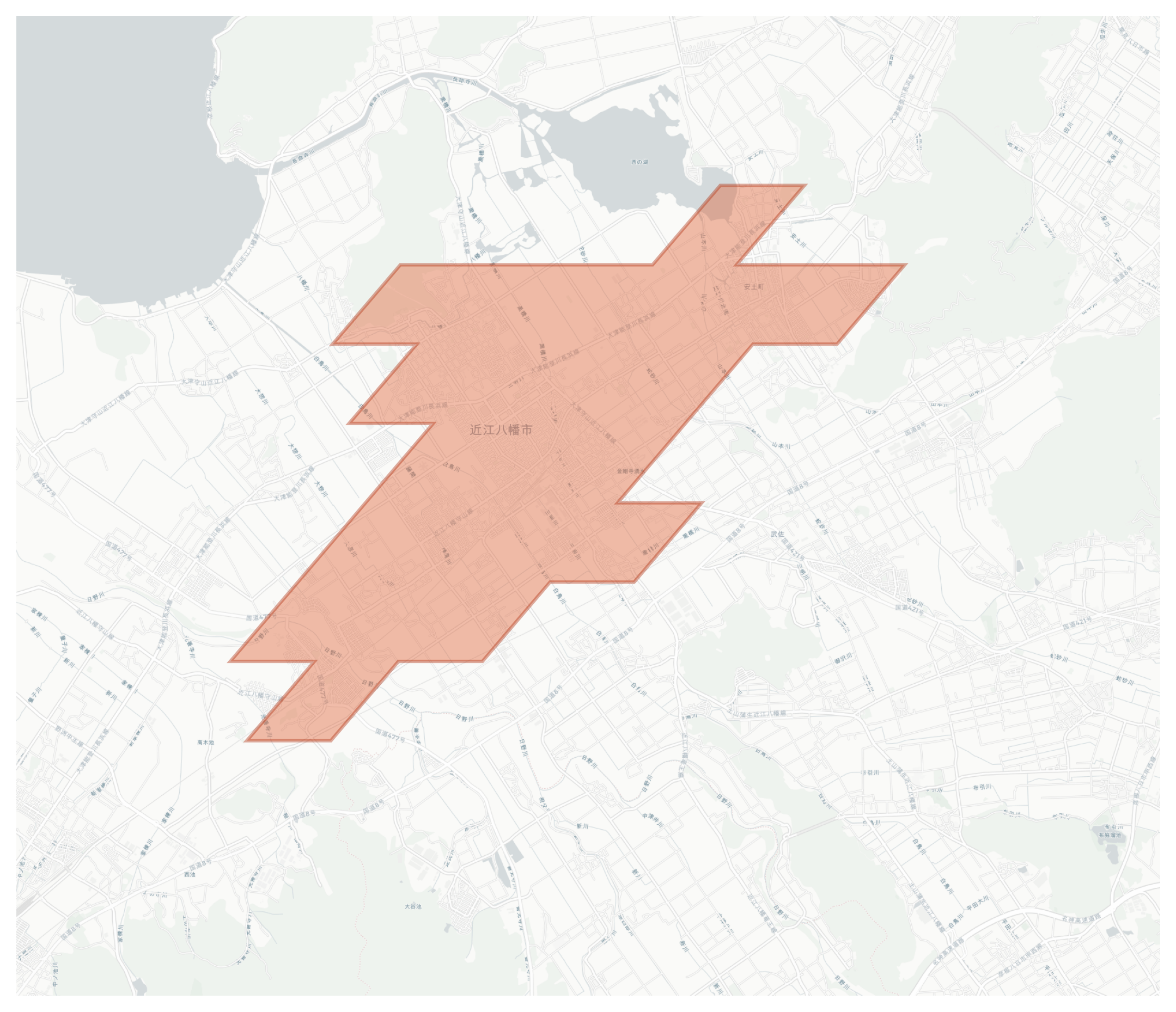 Ohmi-Hachiman geographic map