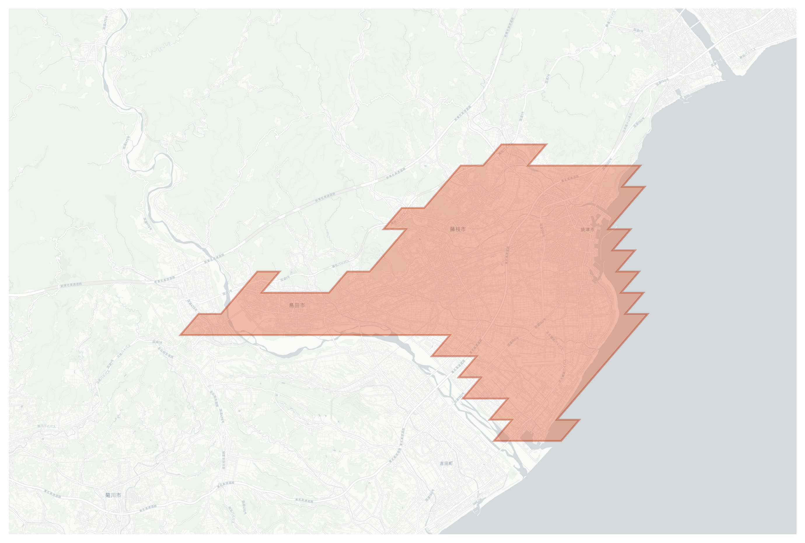 Fujieda geographic map