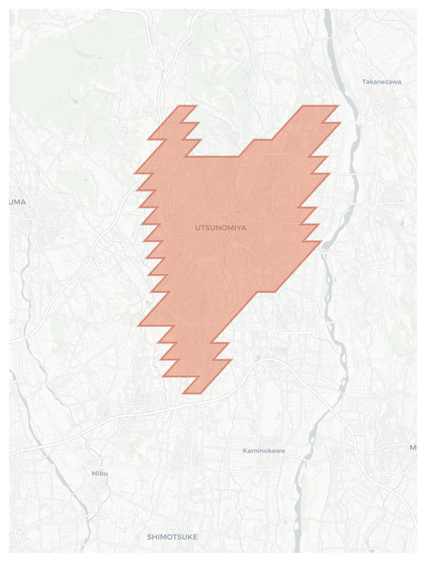 Utsunomiya geographic map