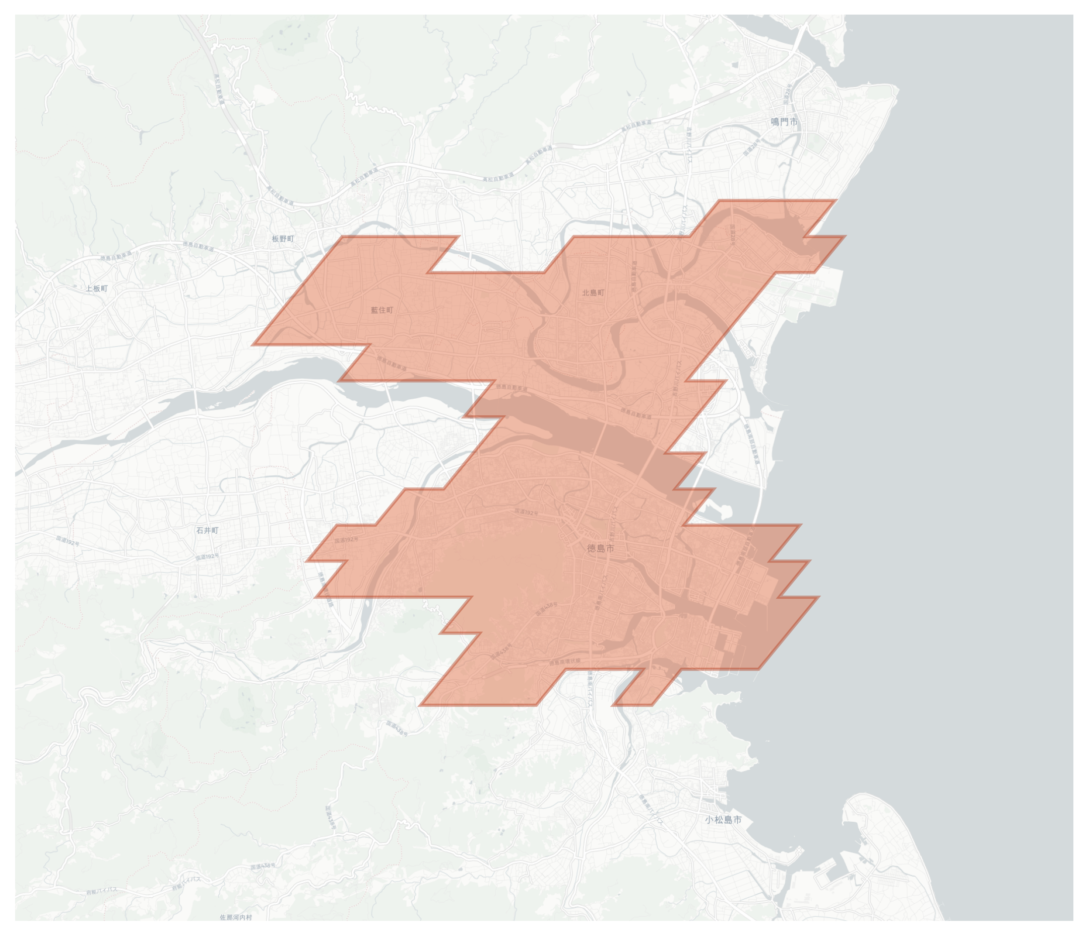 Tokushima geographic map