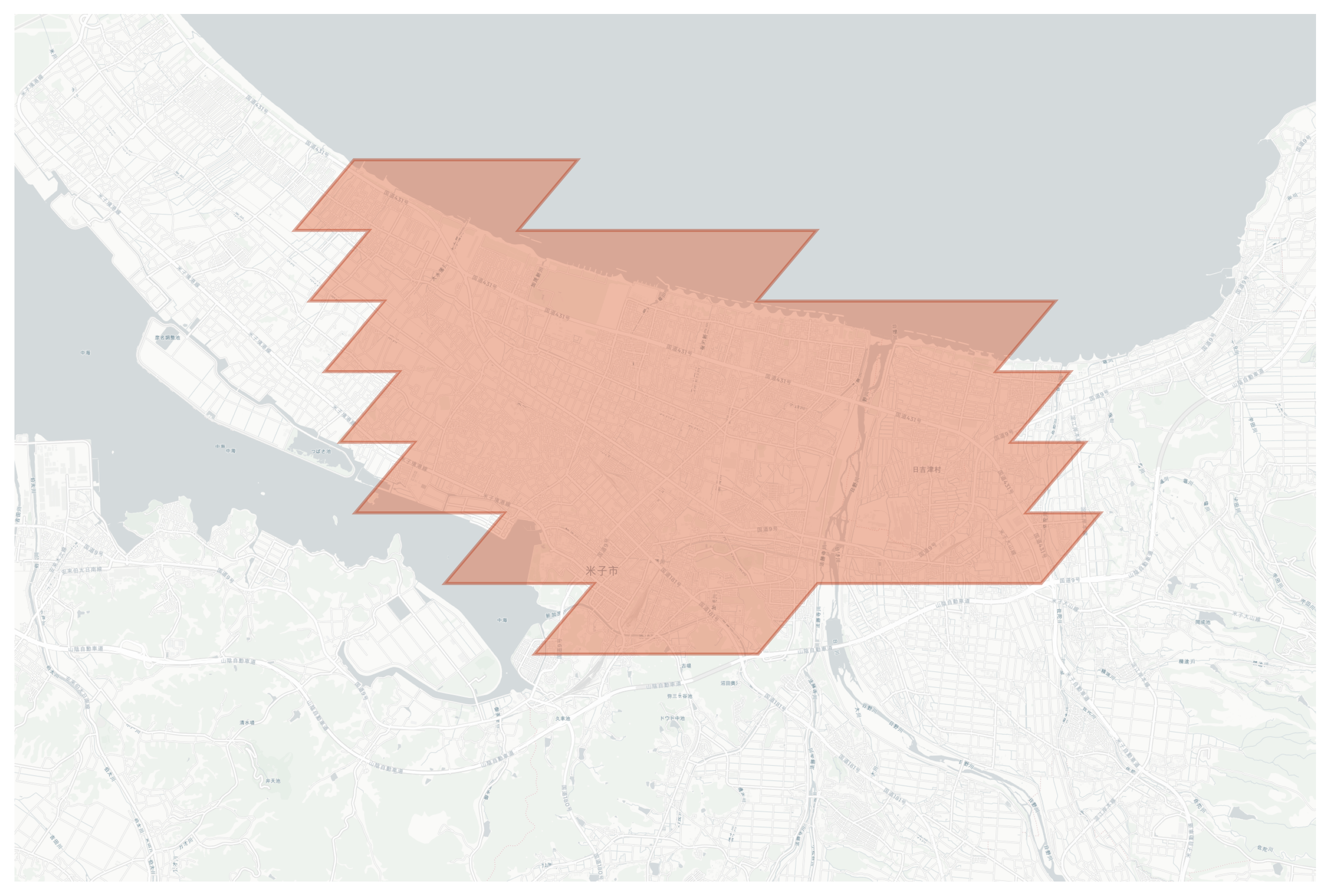 Yonago geographic map