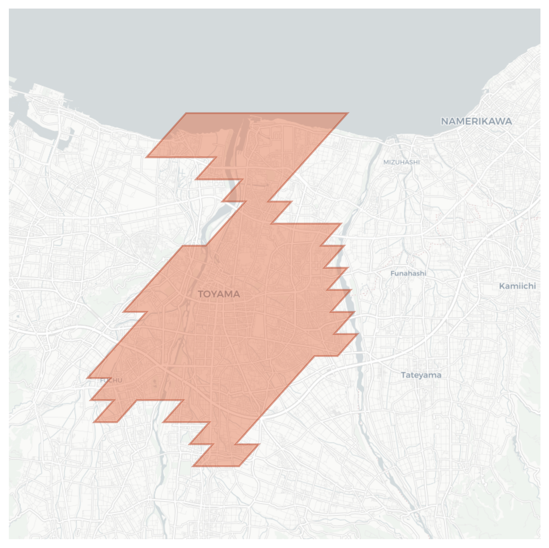 Toyama geographic map