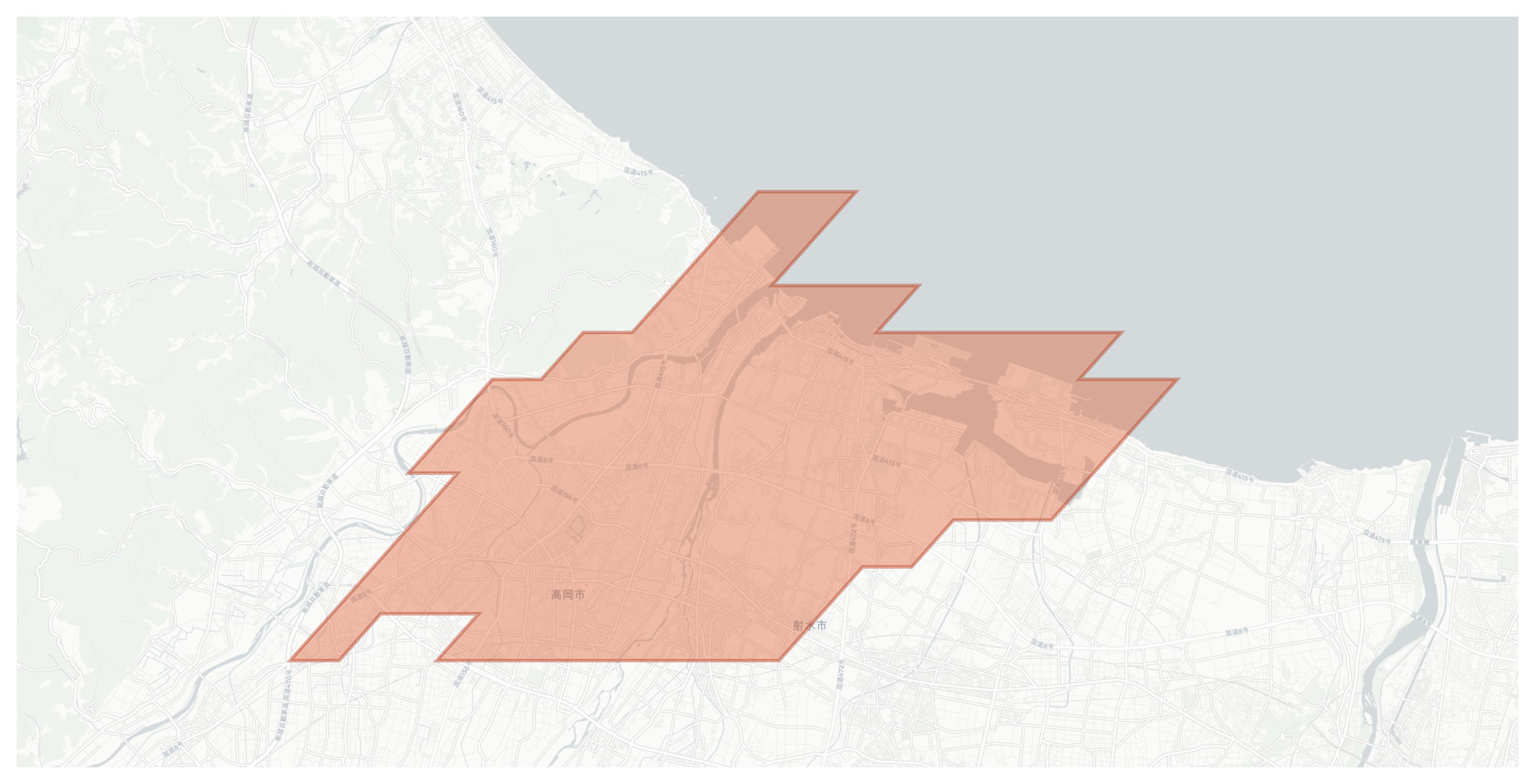 Takaoka geographic map