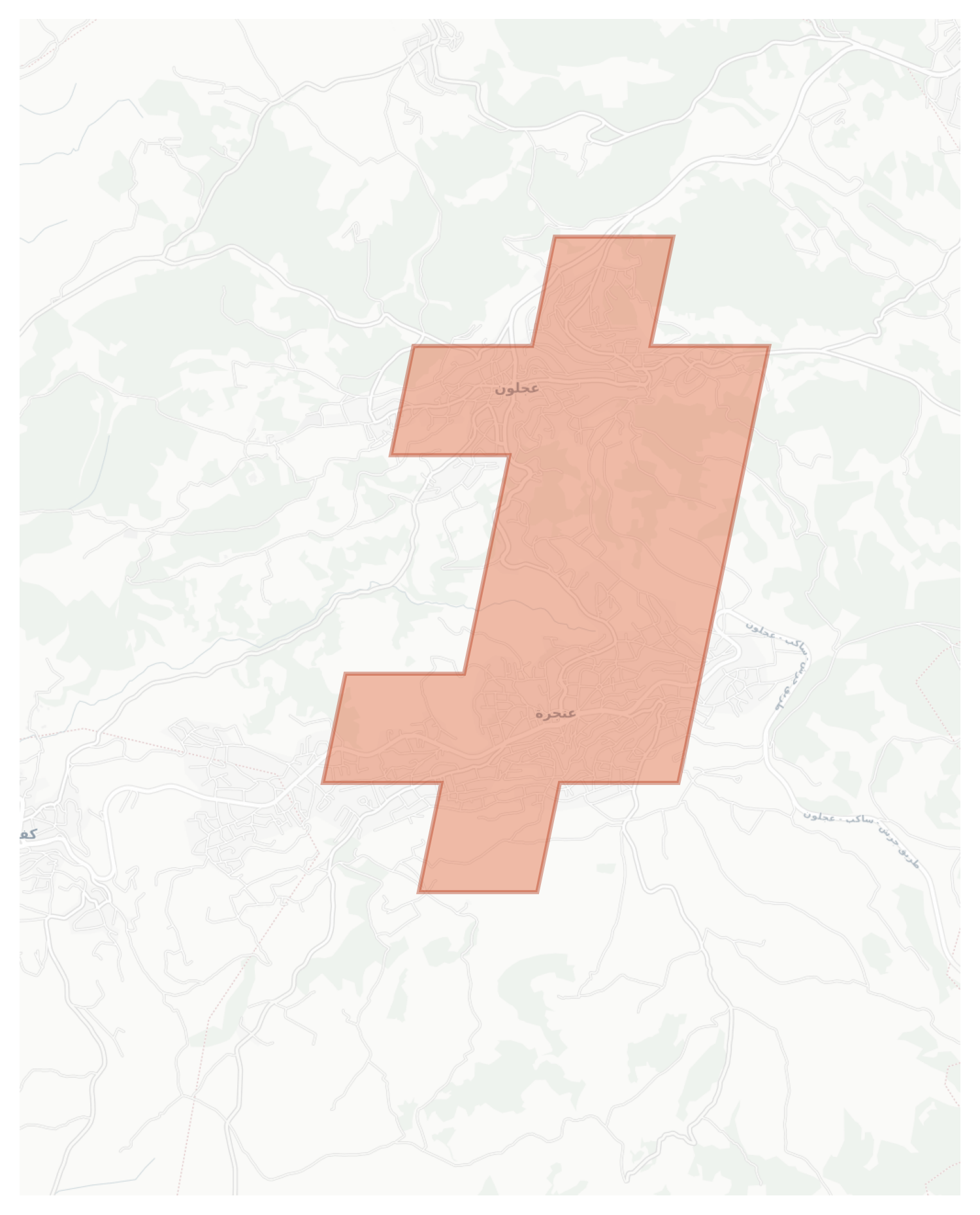 Ajloun geographic map