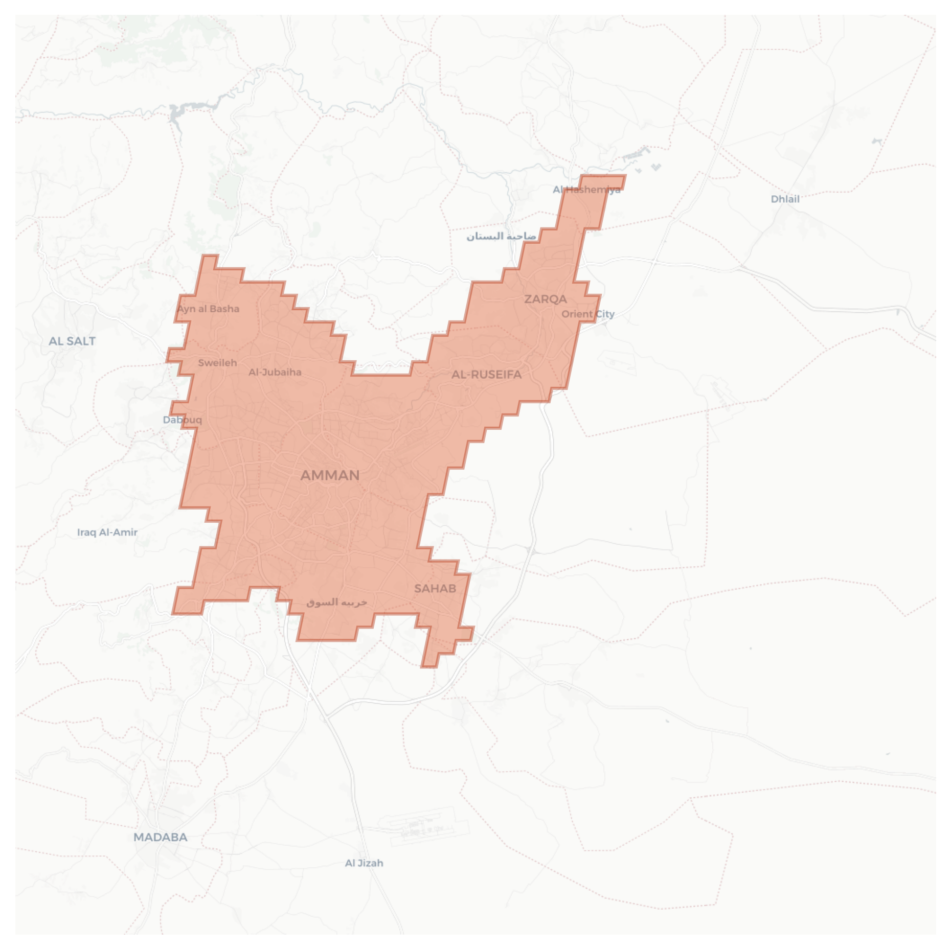Amman geographic map