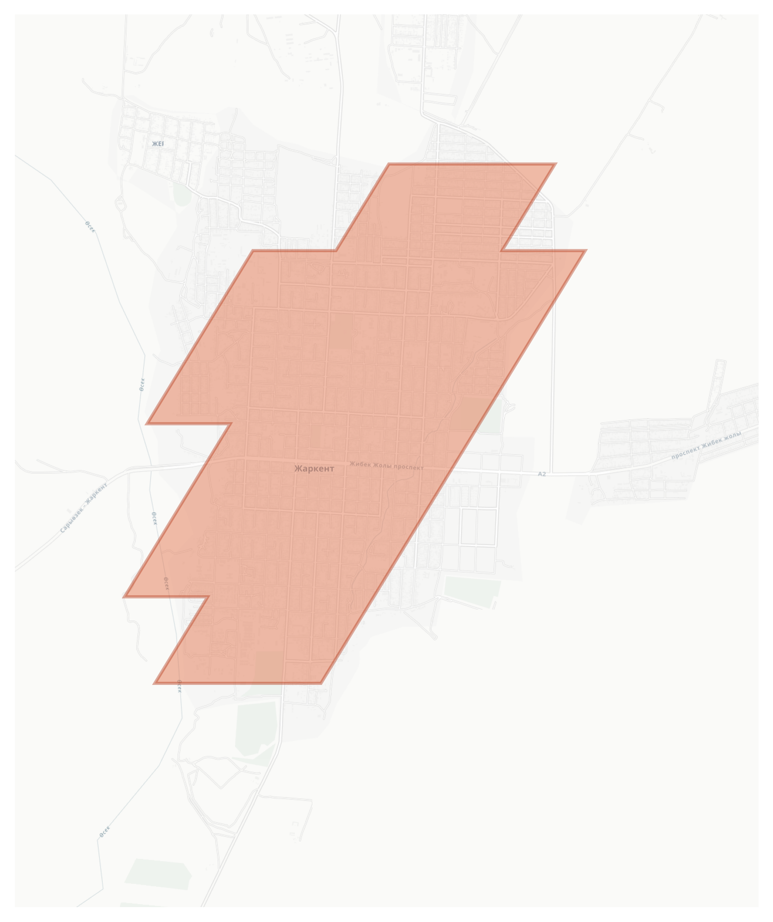 Zharkent geographic map