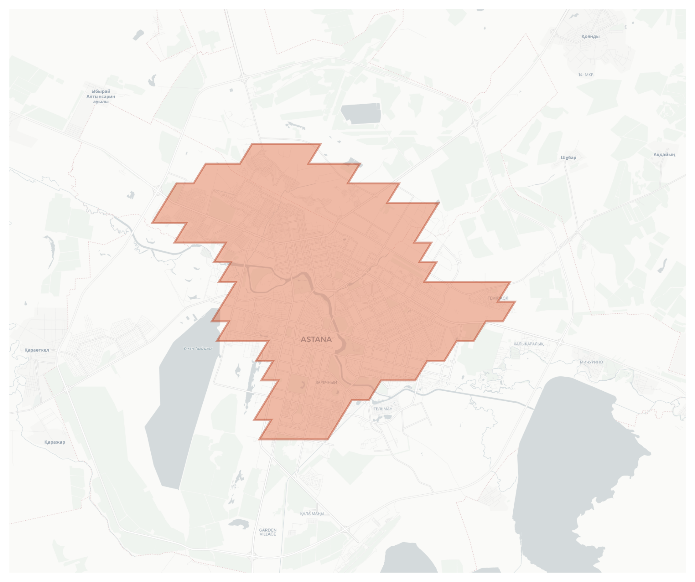 Astana geographic map