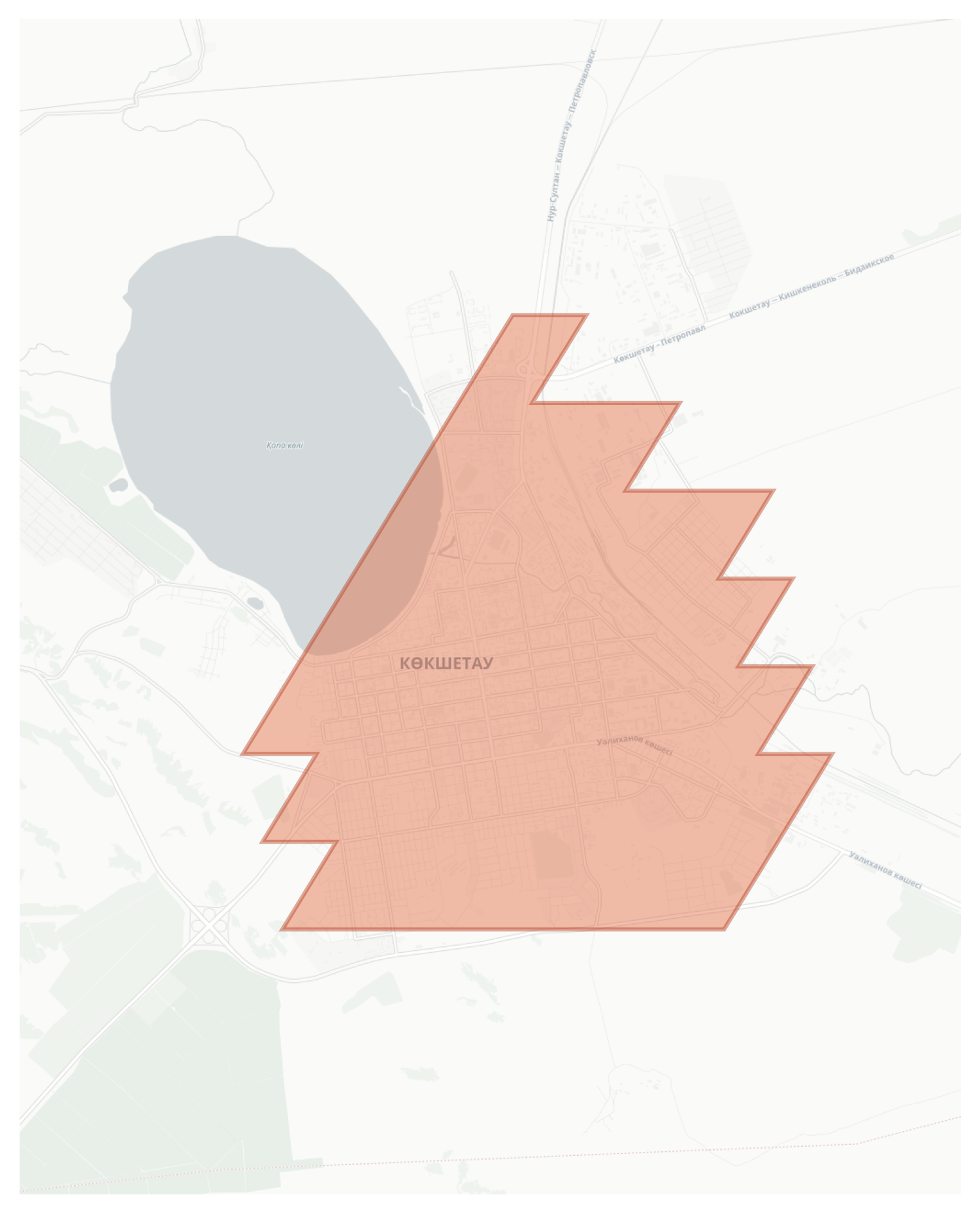 Kokshetau geographic map