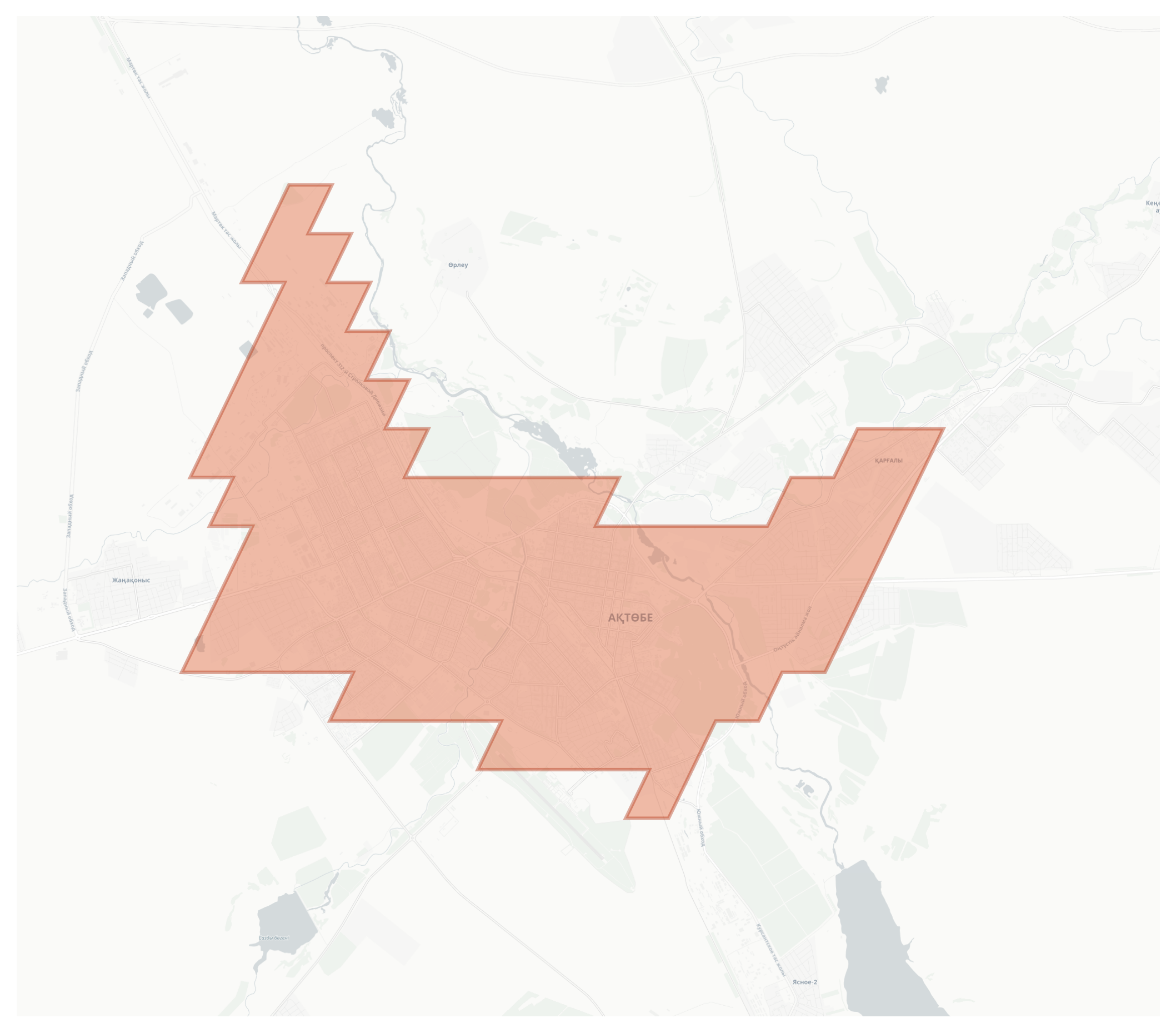 Aktobe geographic map