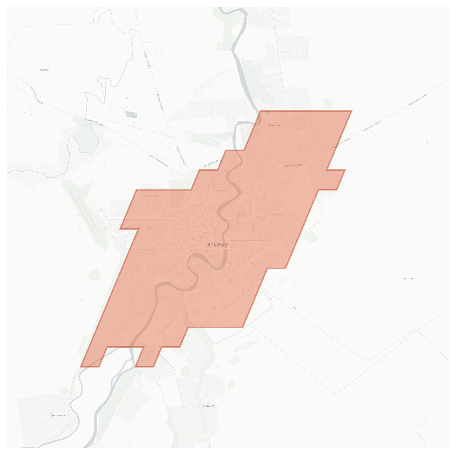 Atyrau geographic map