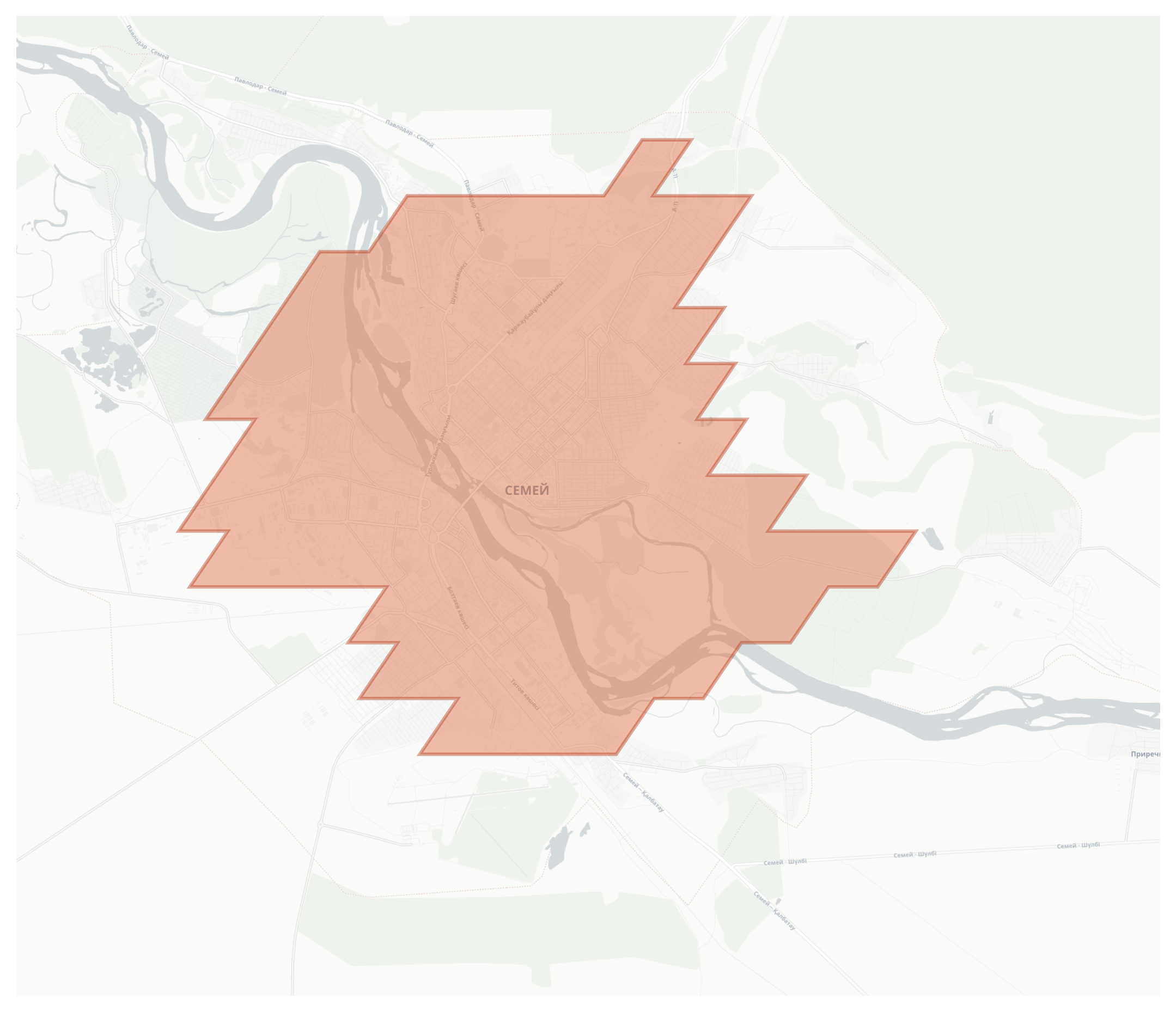 Semey geographic map