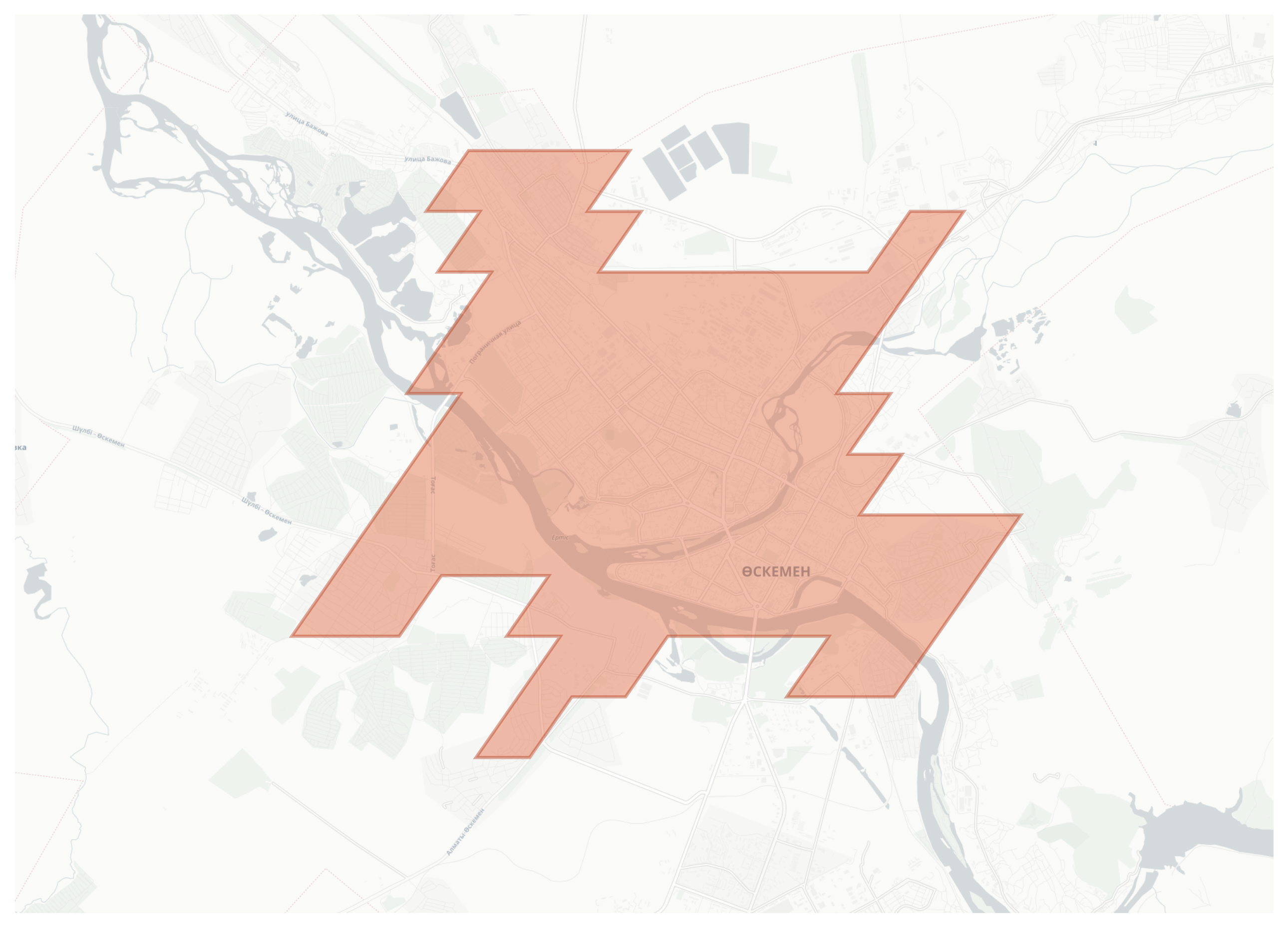 Ust-Kamenogorsk geographic map