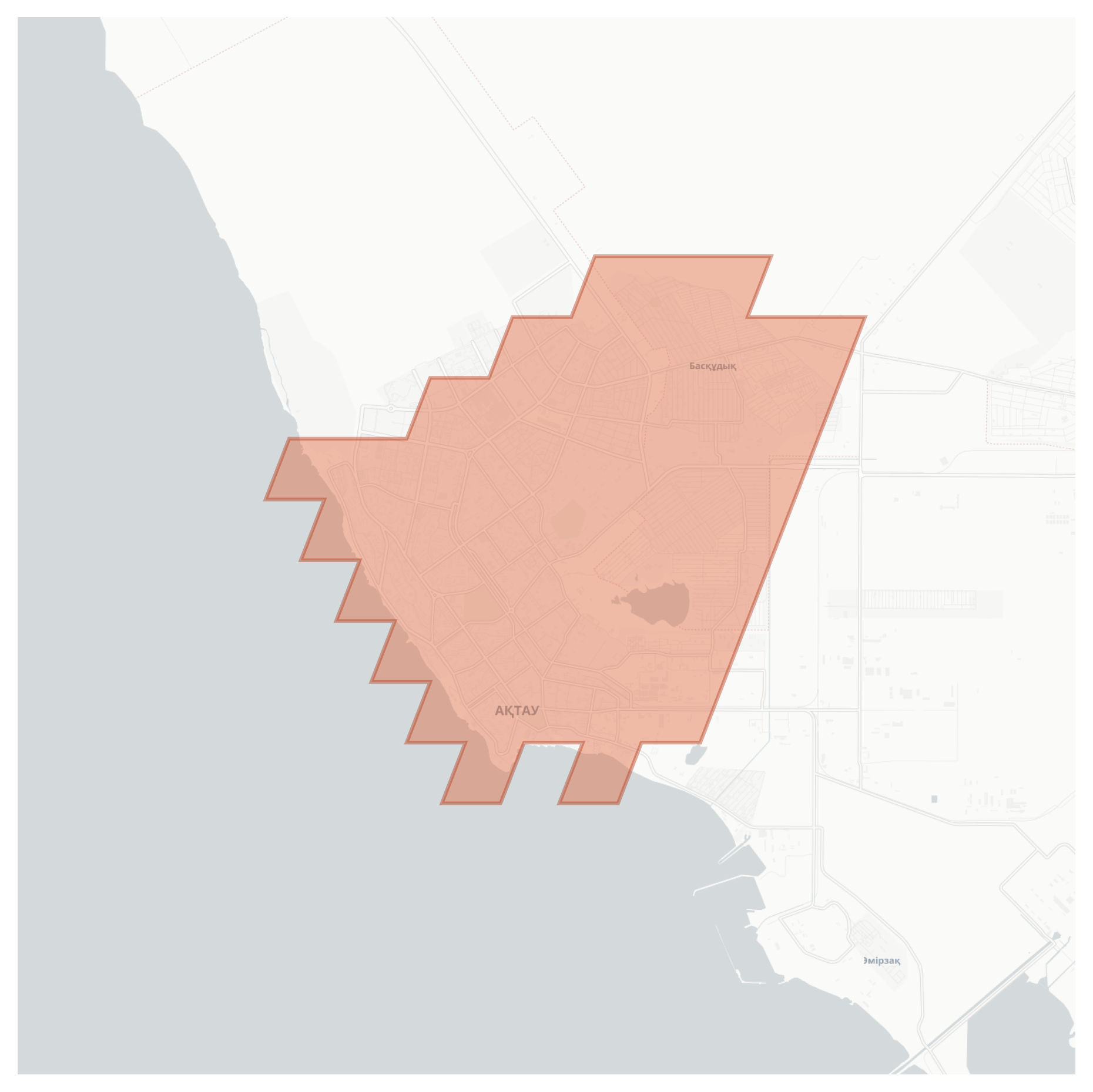 Aktau geographic map