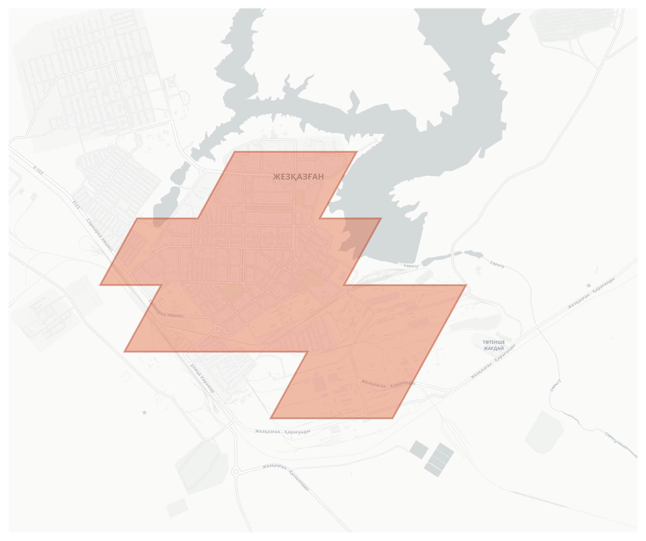 Jezqazğan geographic map