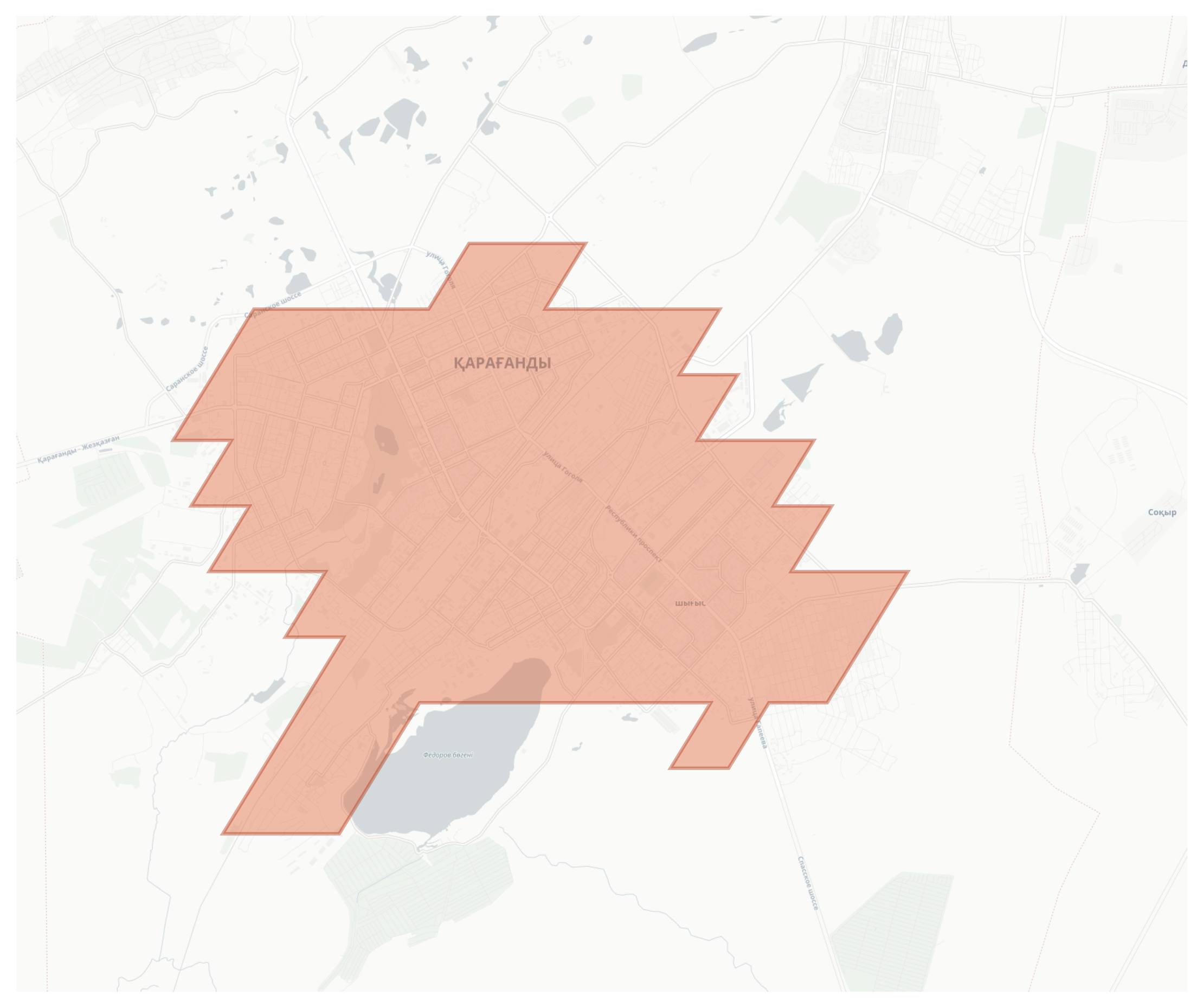 Karaganda geographic map