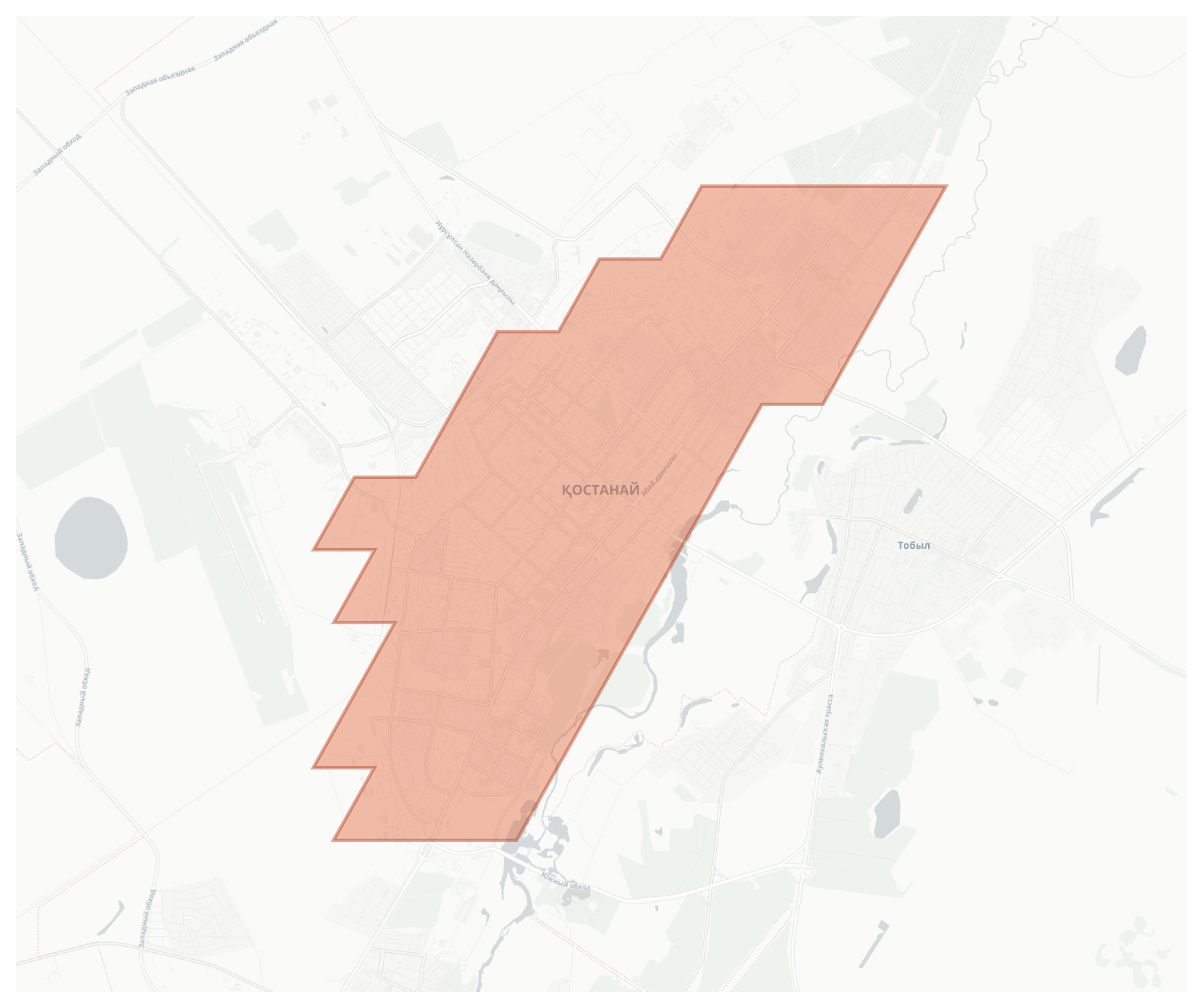 Kostanay geographic map