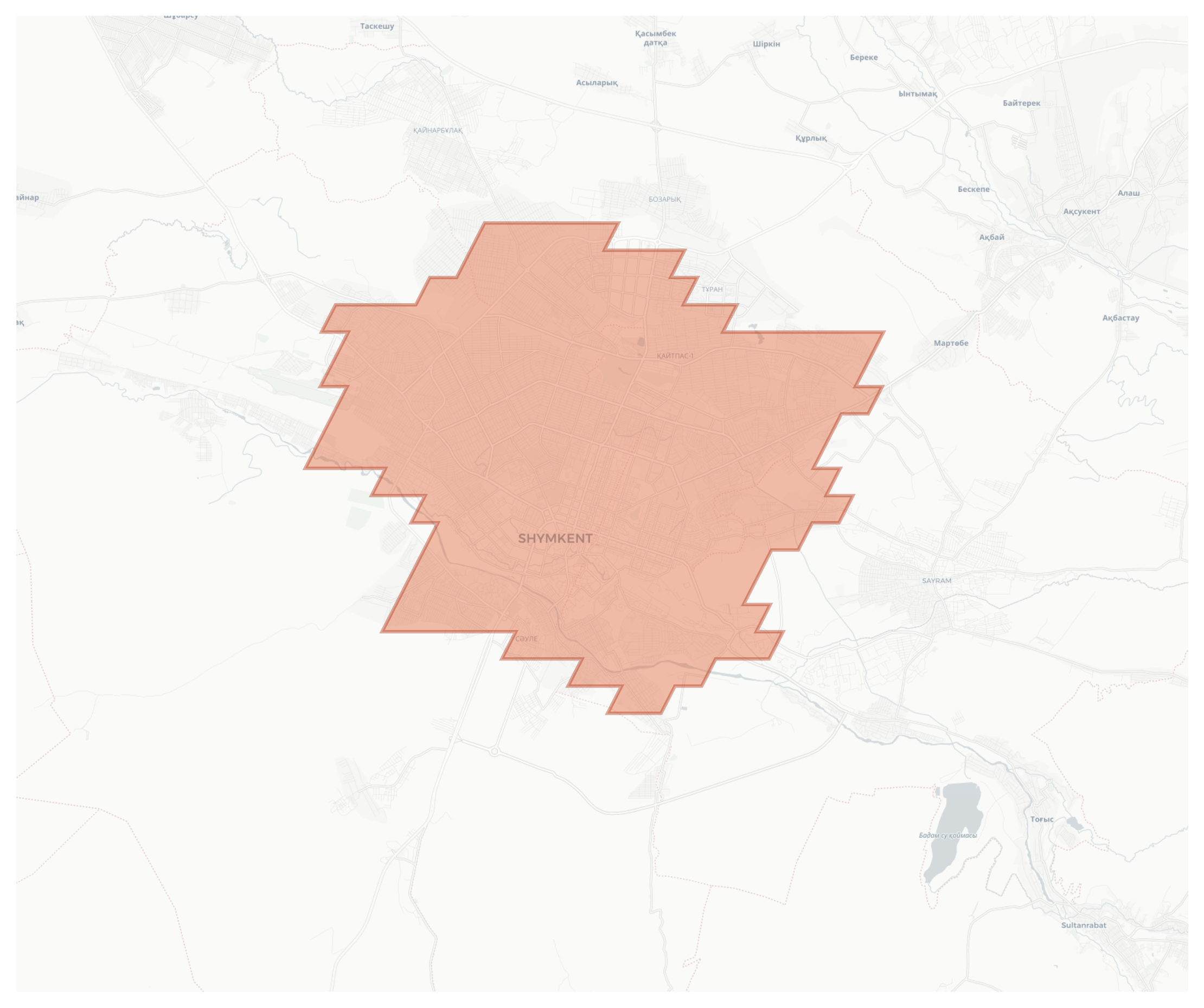 Shymkent geographic map