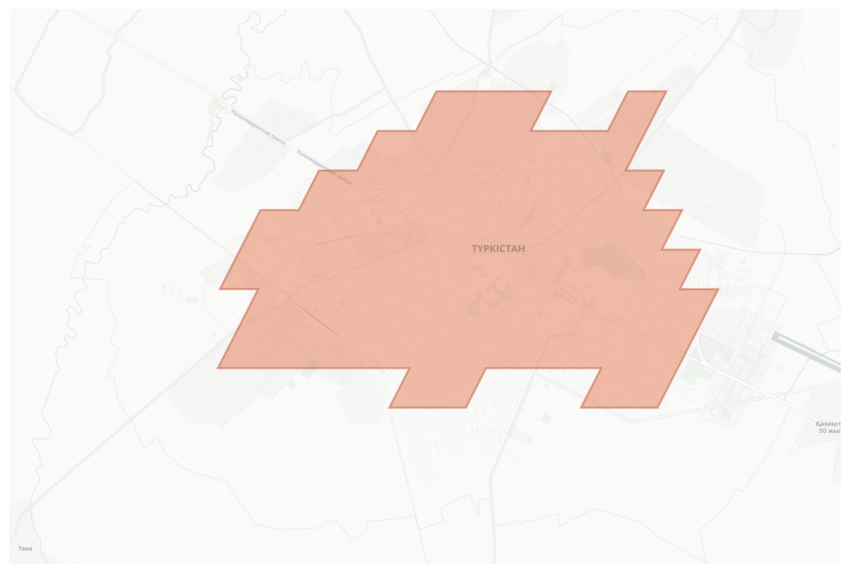 Turkestan geographic map