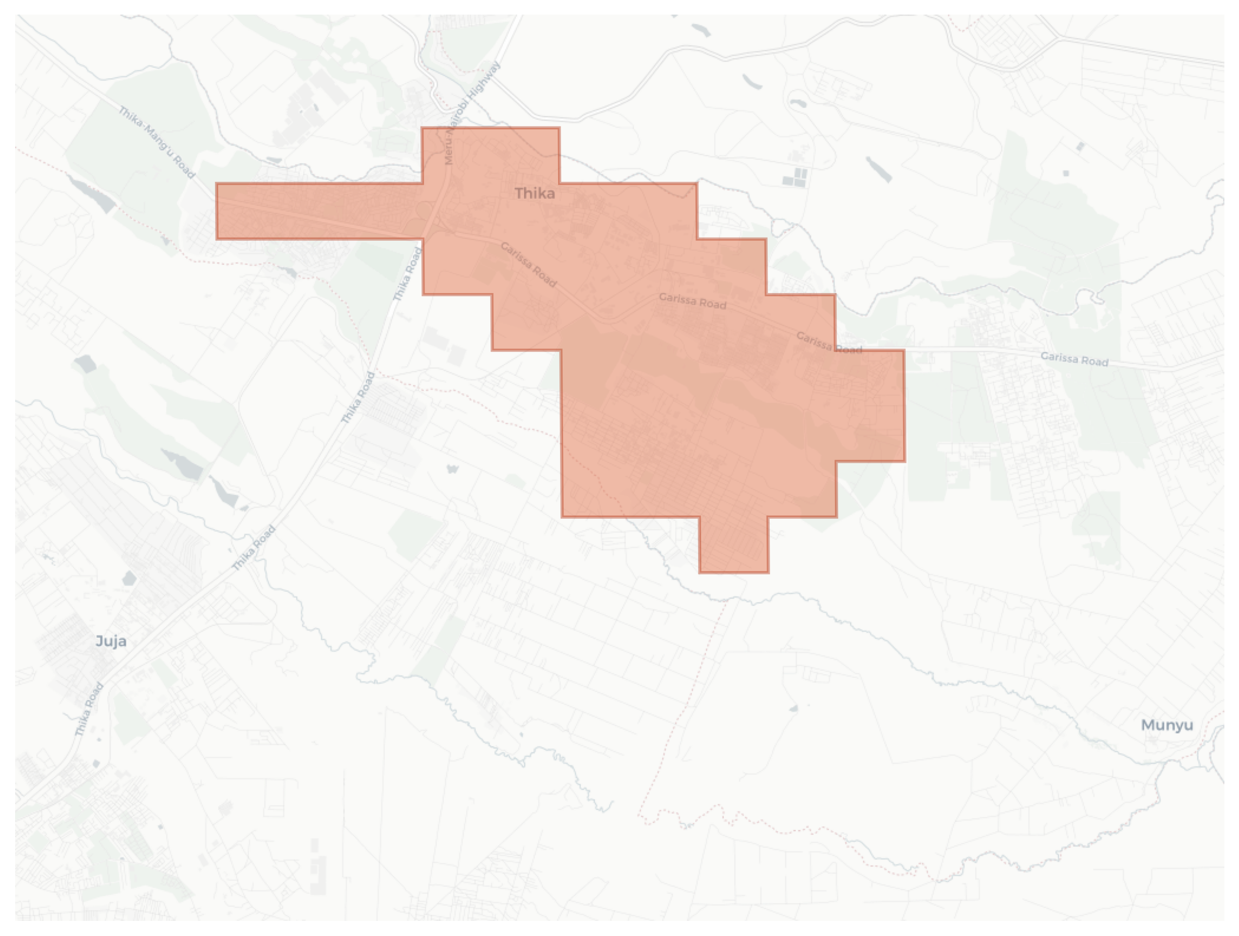 Thika geographic map