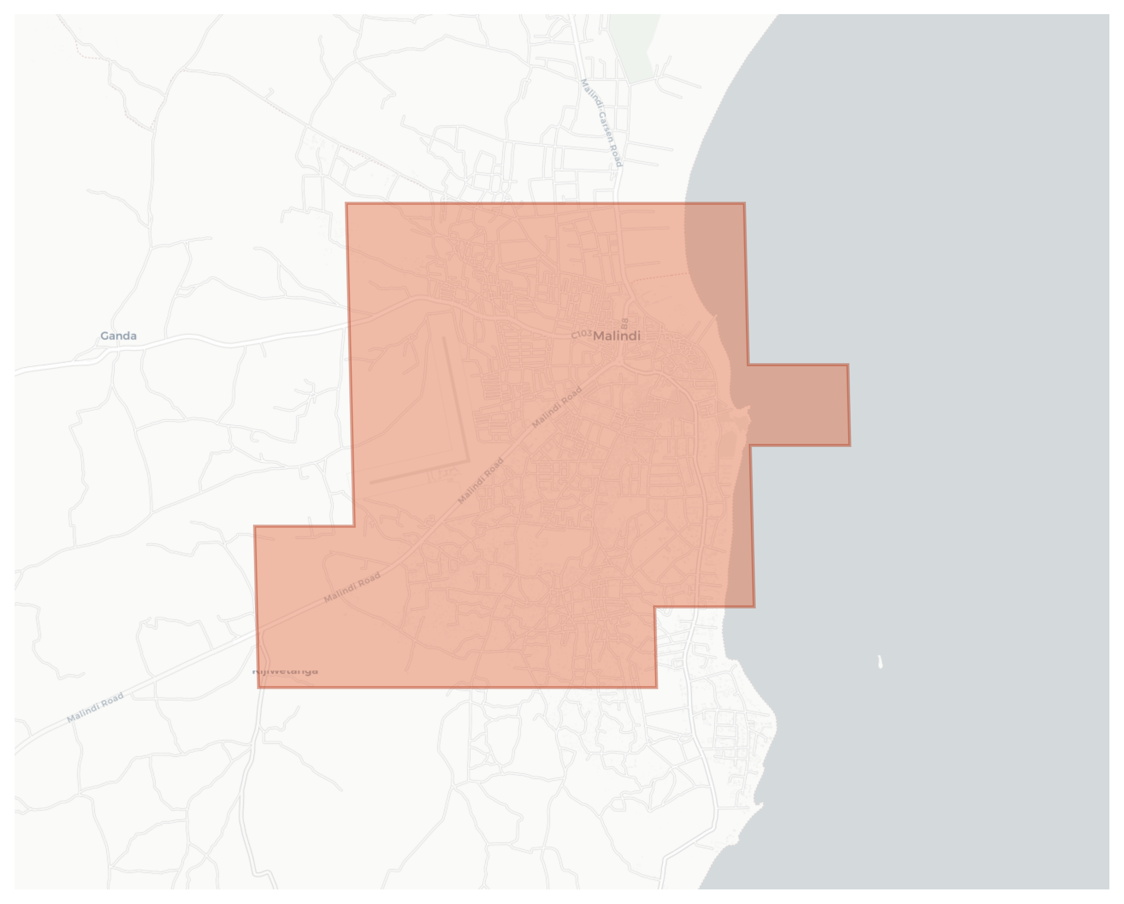 Malindi geographic map