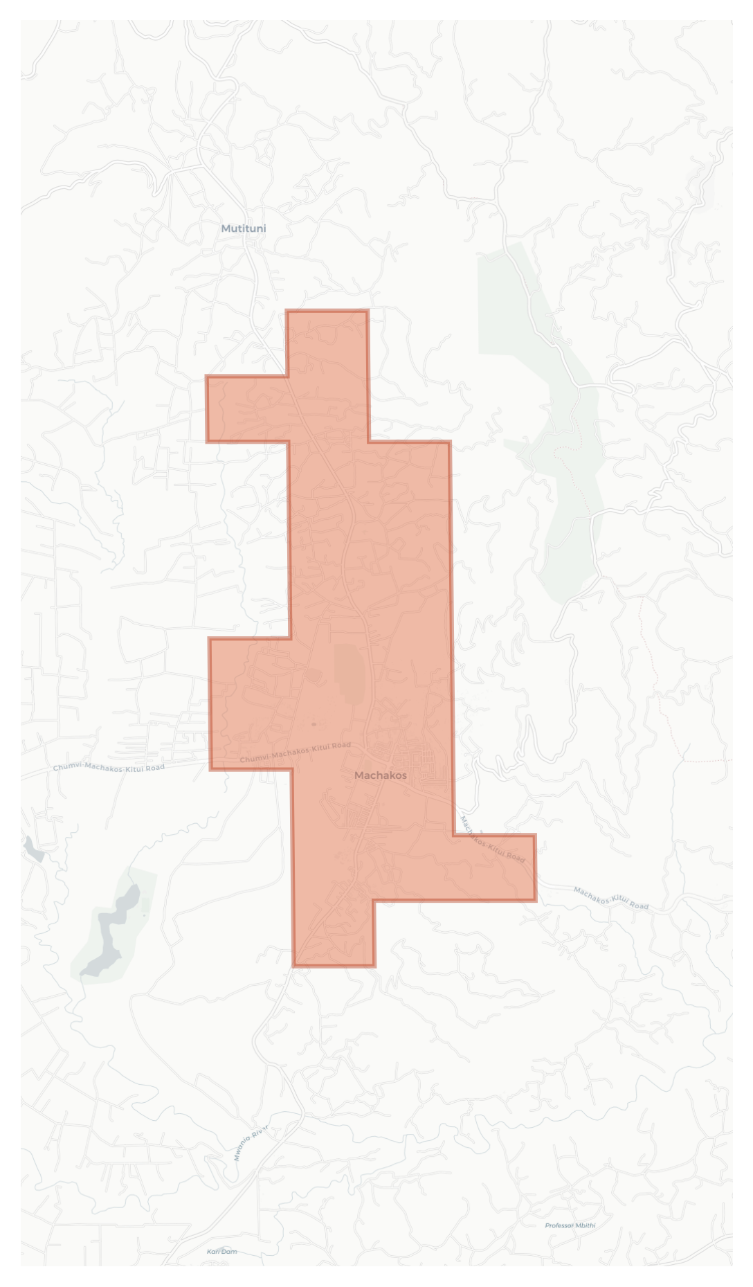 Machakos geographic map