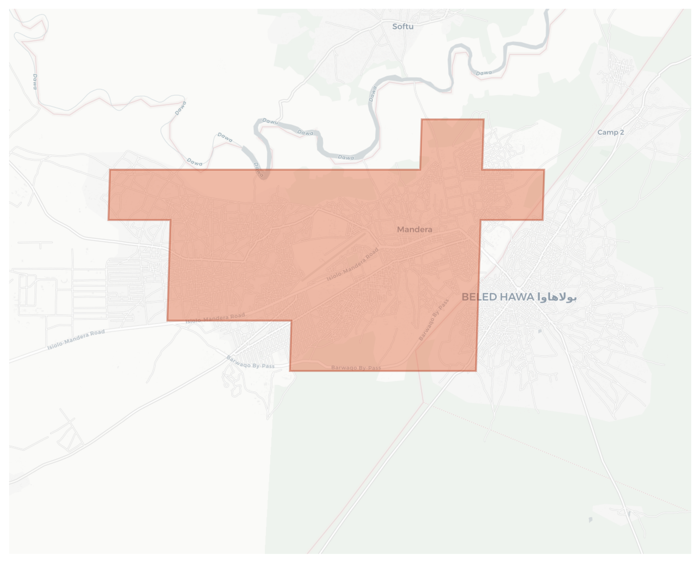 Mandera geographic map