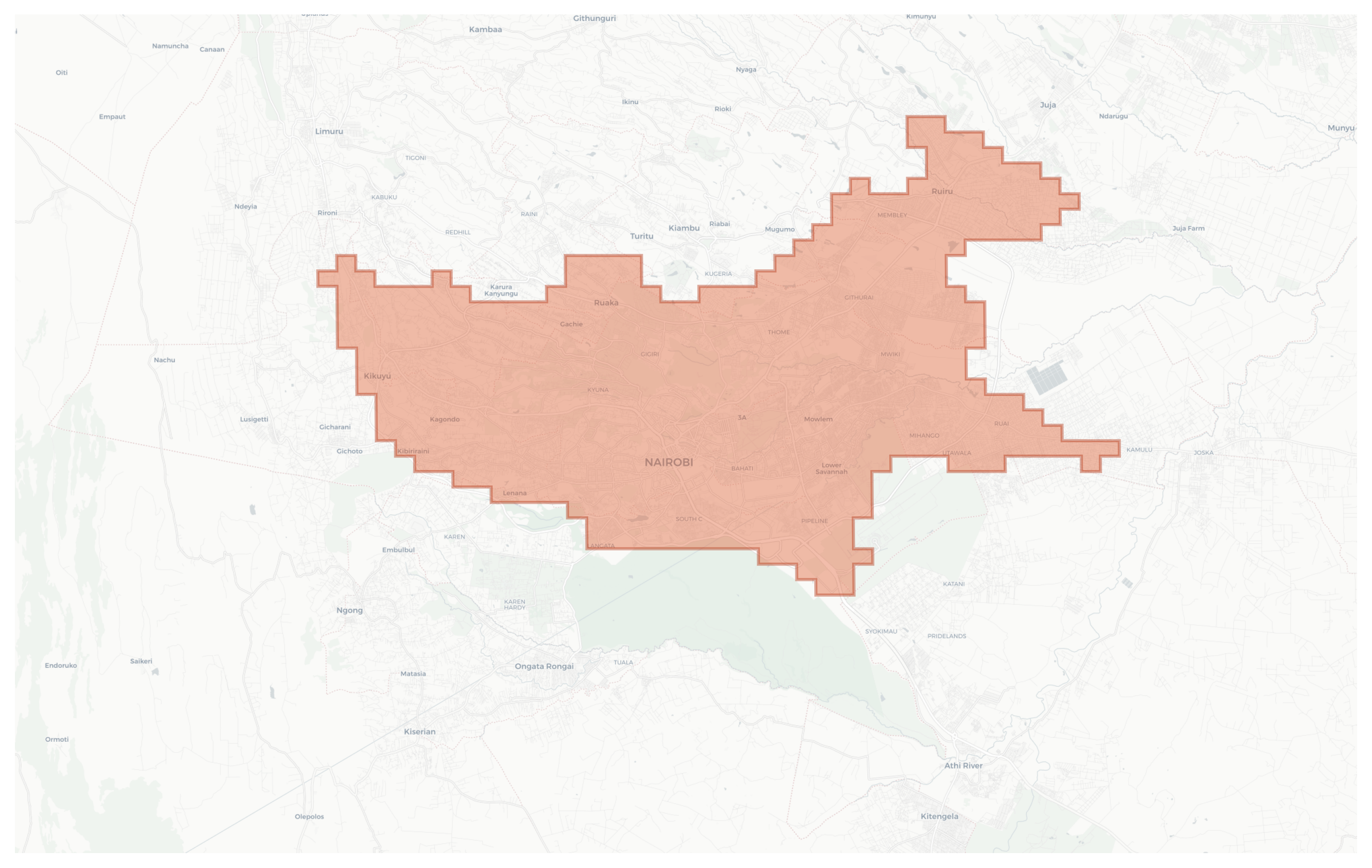 Nairobi geographic map