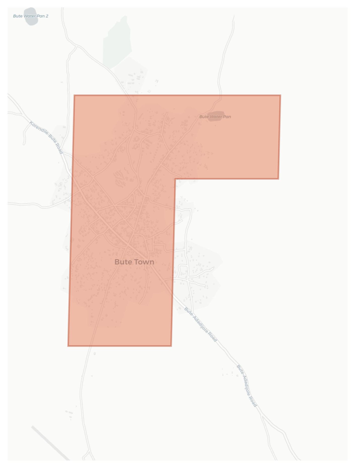 Bute Town geographic map