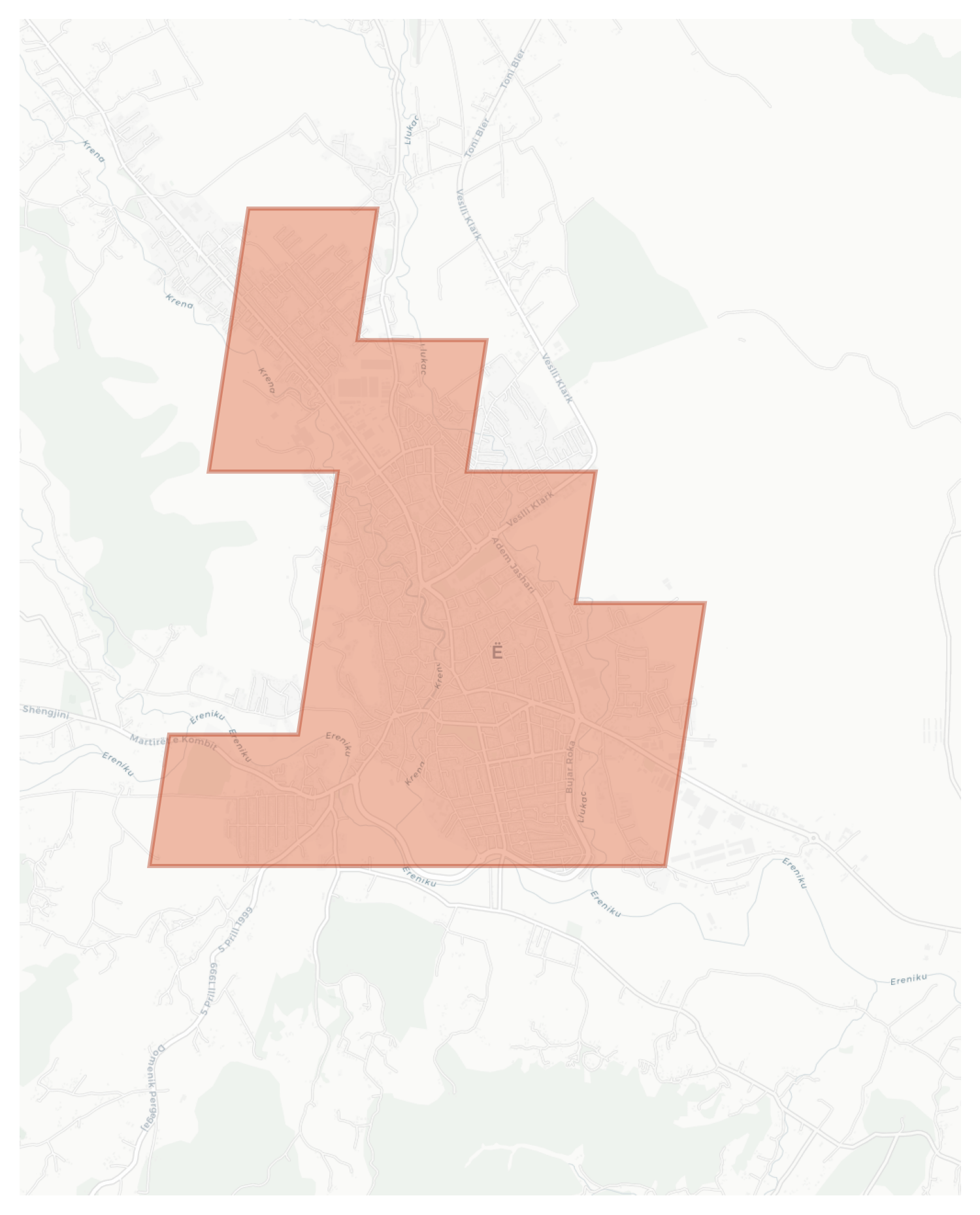 Gjakova geographic map