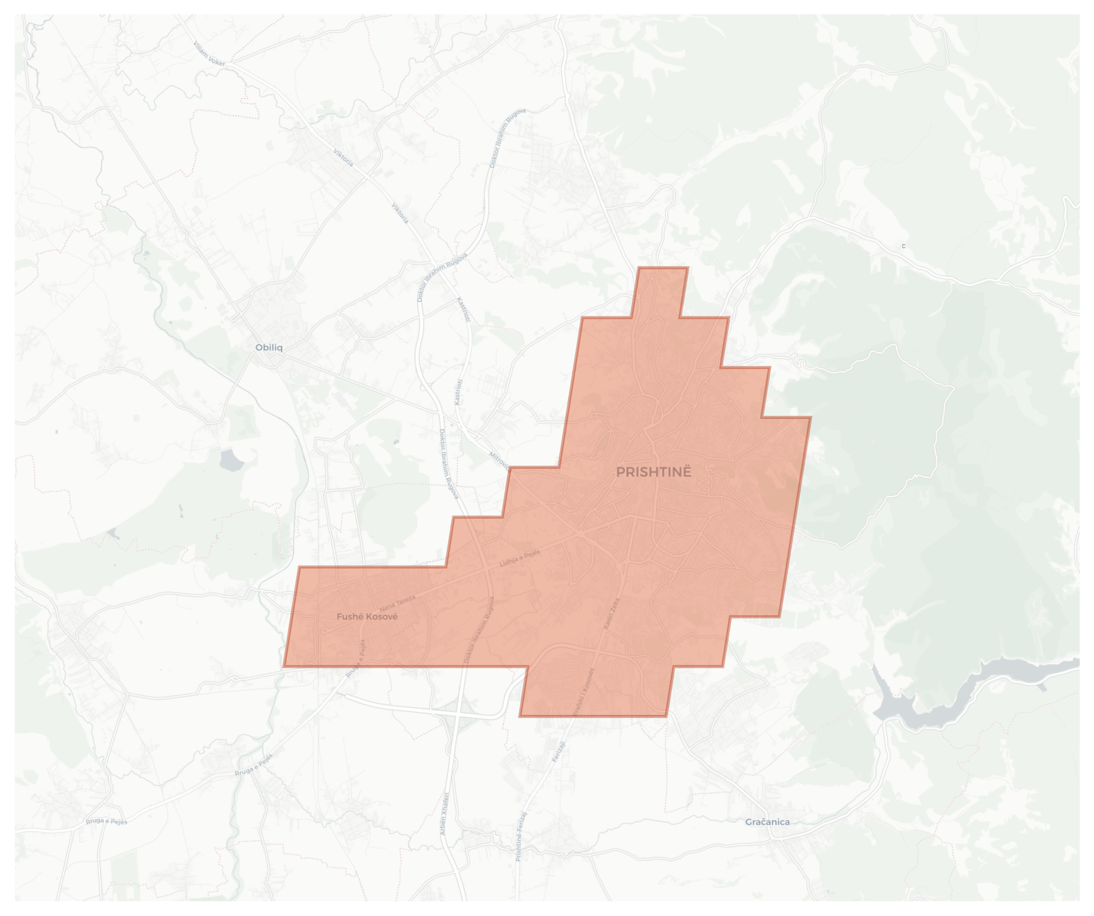 Pristina geographic map