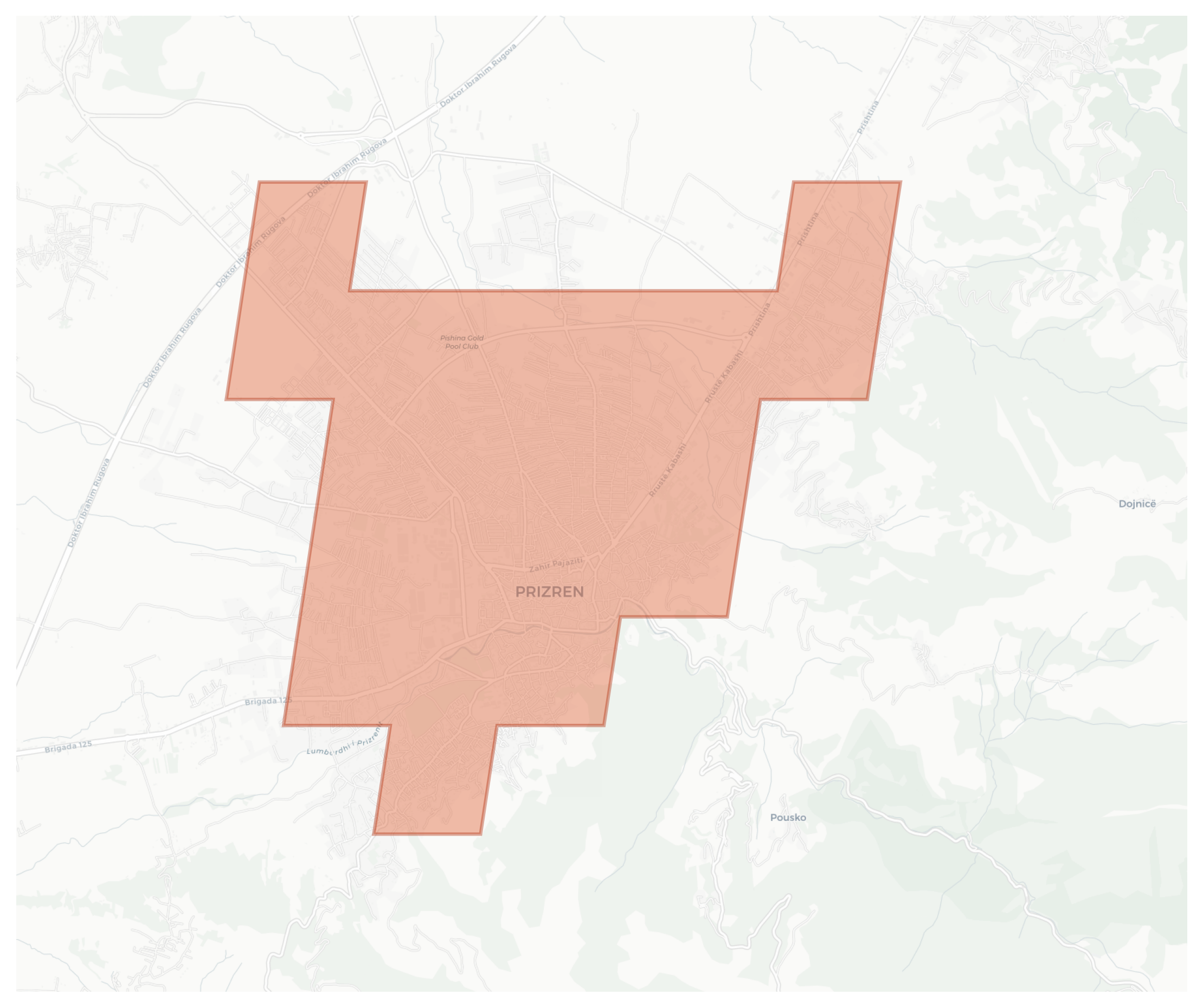 Prizren geographic map