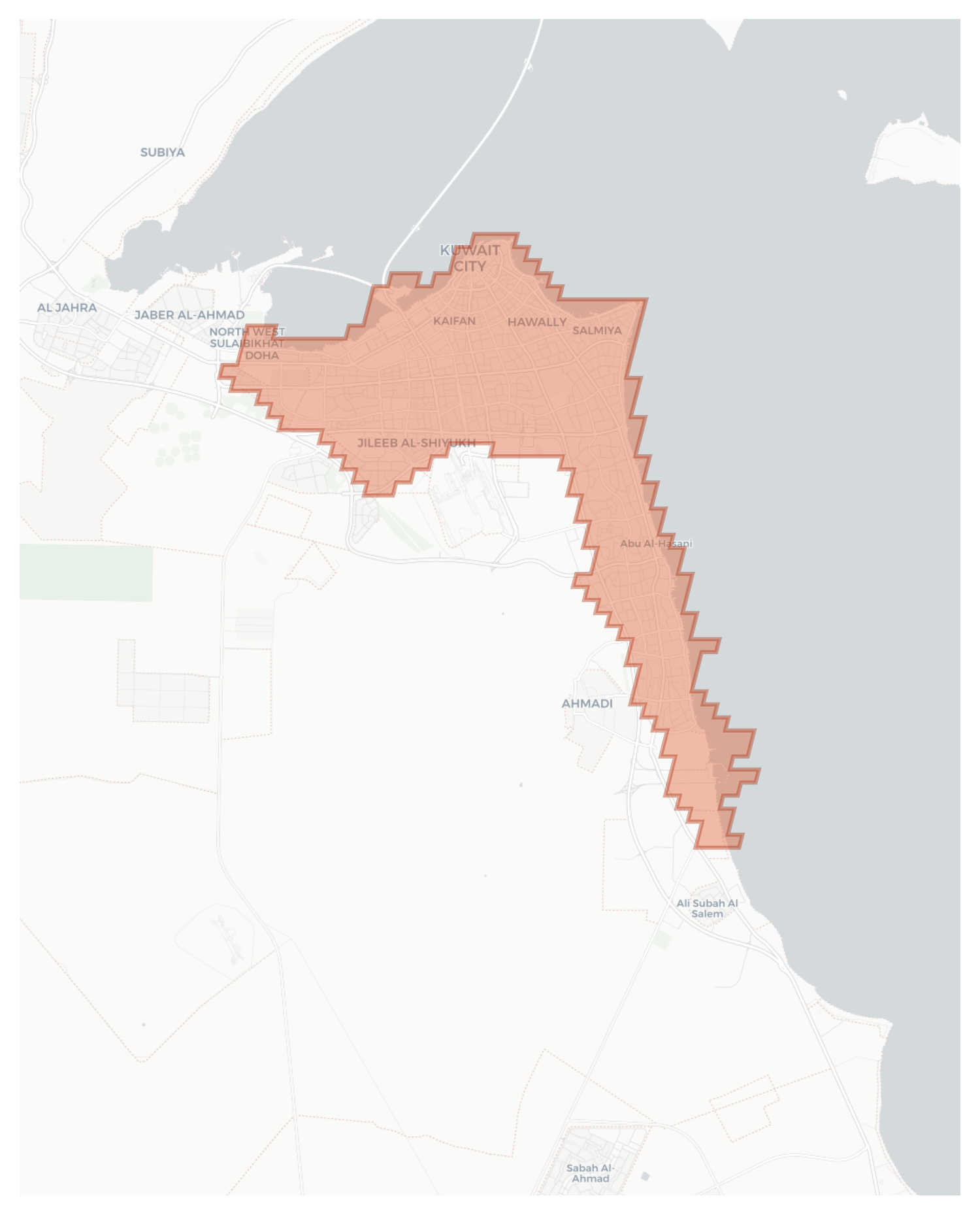 Kuwait City geographic map