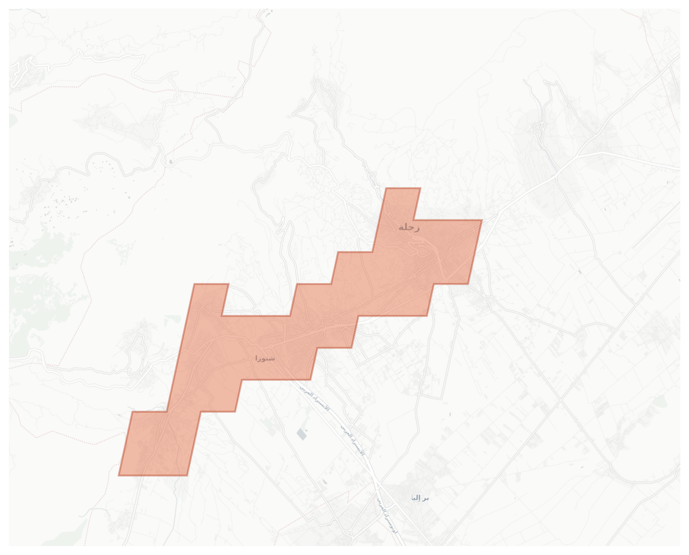 Zahle geographic map
