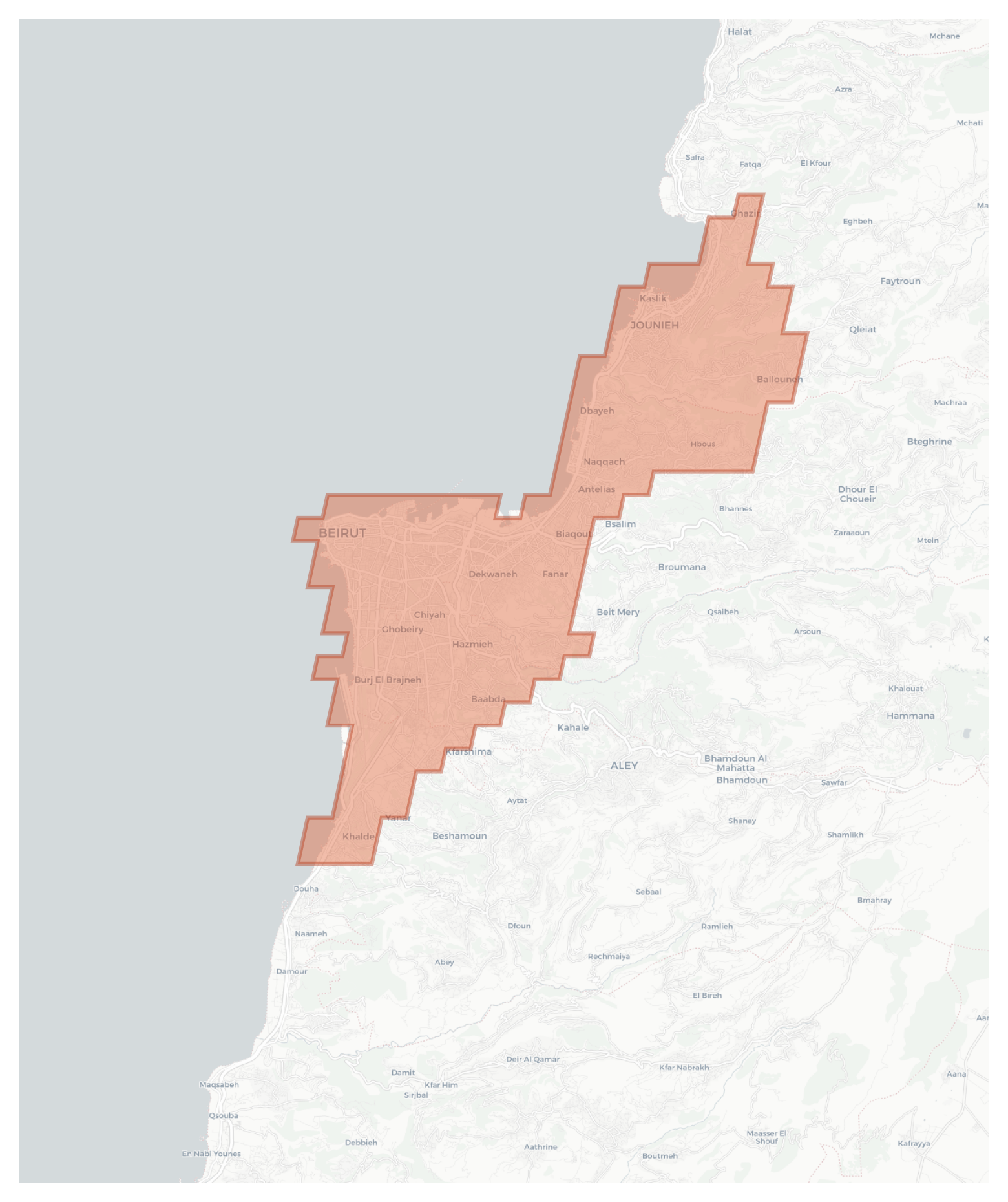 Beirut geographic map