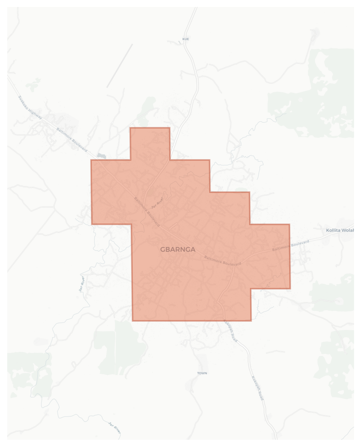 Gbarnga geographic map