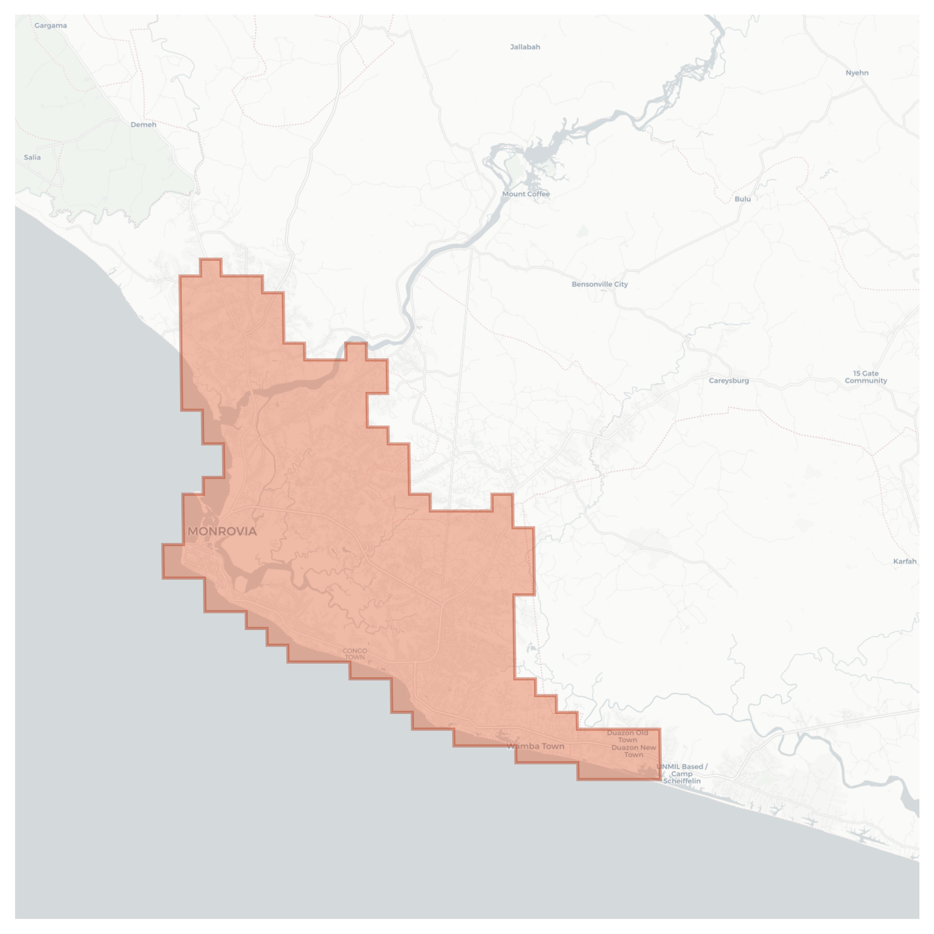 Monrovia geographic map